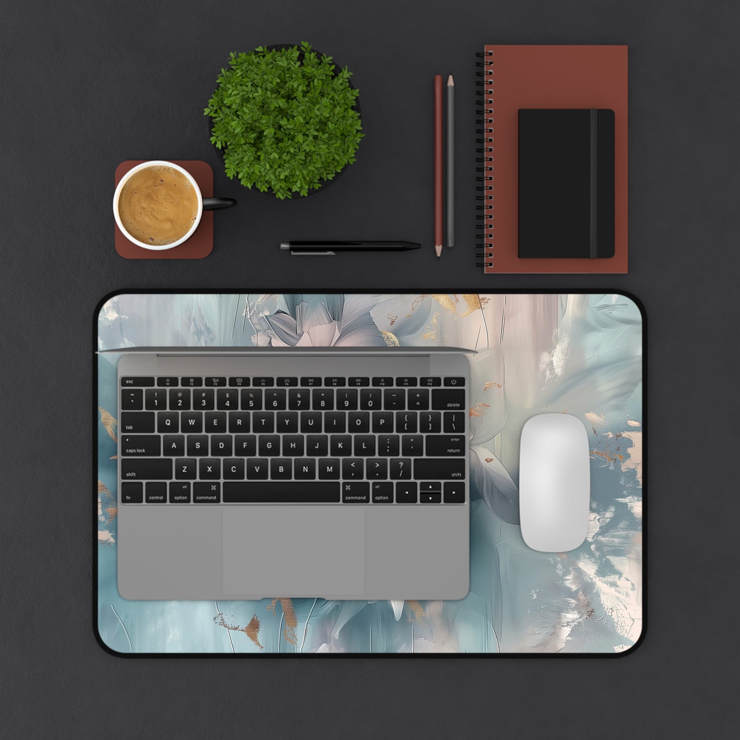 Floral Elegance Desk Mat | Neoprene Mouse Pad | Gaming Desk Mat | Anti-Slip | 3 Sizes Available