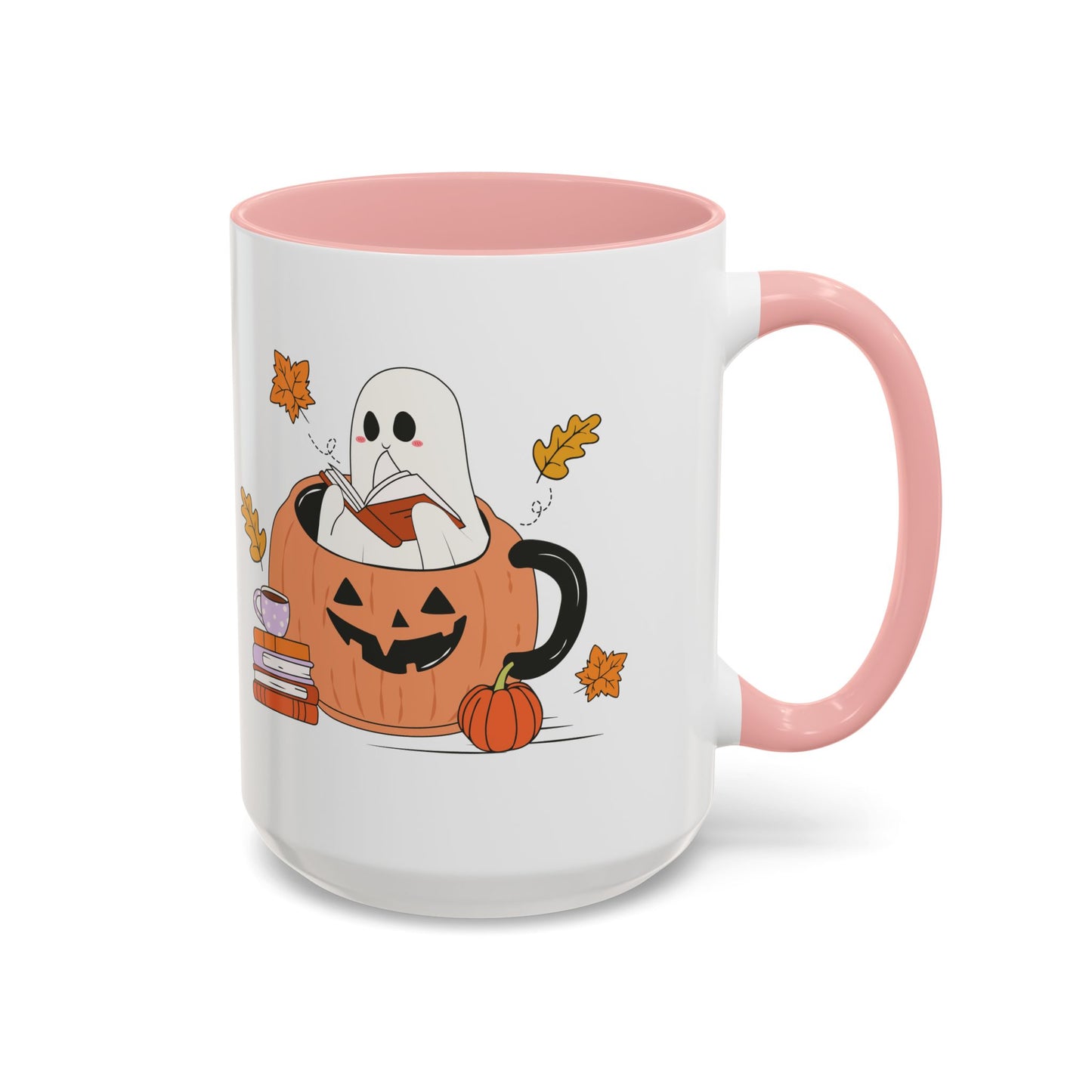 Cozy Ghost in Pumpkin Mug | 11oz and 15oz Ceramic Coffee Cup | Cute Autumn & Halloween Design