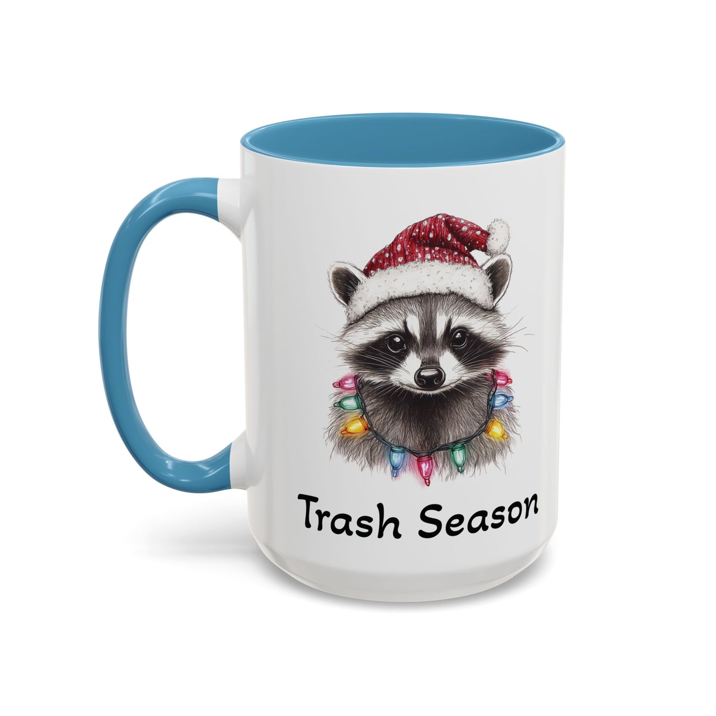 Trash Season Cute Racoon Ceramic Mug - Funny Christmas Raccoon Design - Perfect for Holiday Humor