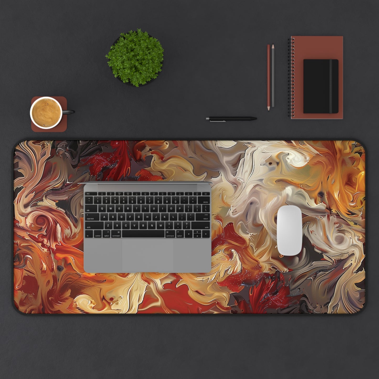 Abstract Flames Desk Mat | Gaming Mouse Pad | Neoprene | Anti-Slip | 3 Sizes Available