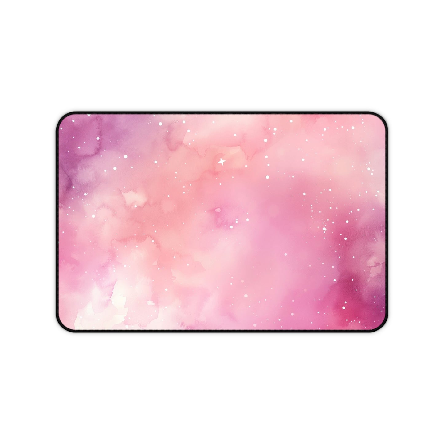 Pink Nebula Computer Desk Mat | Cosmic Pastel Mouse Pad | Anti-Slip Neoprene Desk Mat for Home Office | 3 Sizes Available