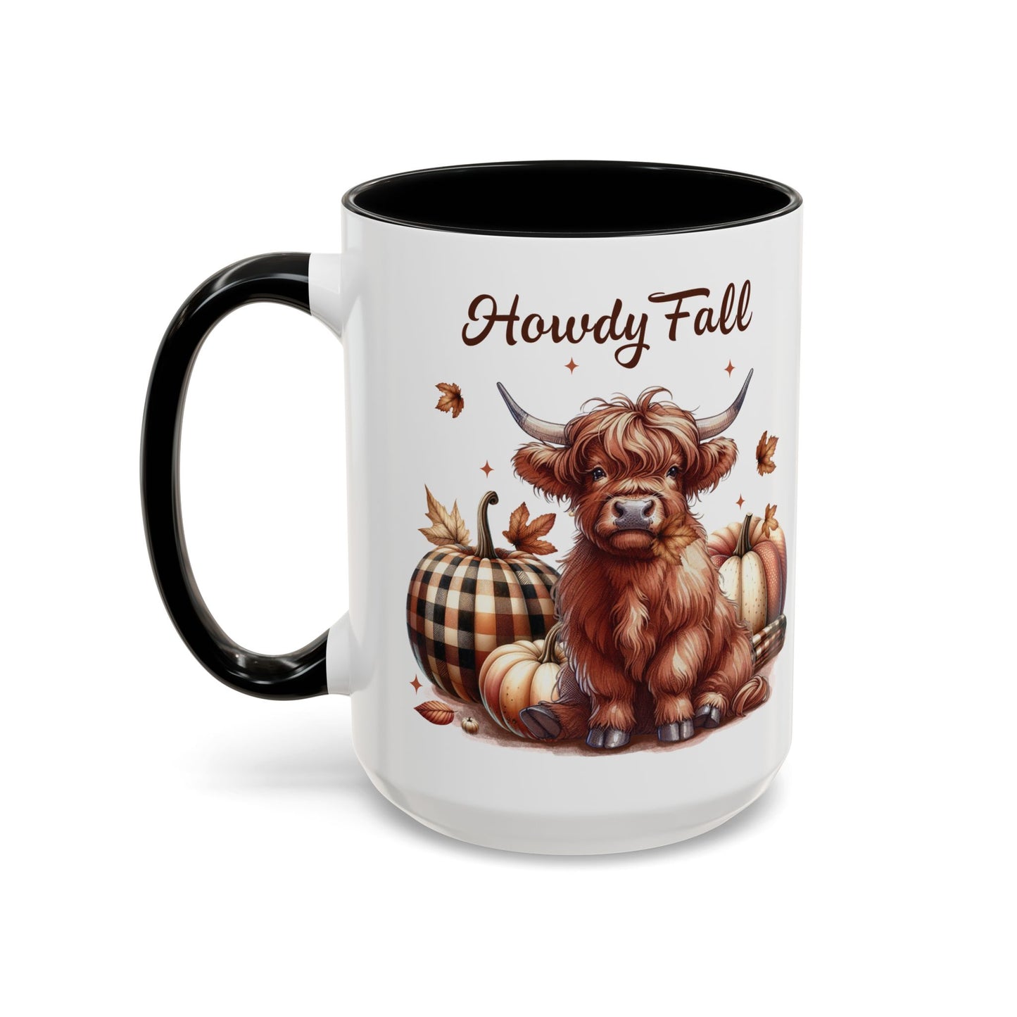 Howdy Fall Mug - Autumn Highland Cow Coffee Mug - White Ceramic Cup with Fall Design - Perfect Seasonal Fall Gift