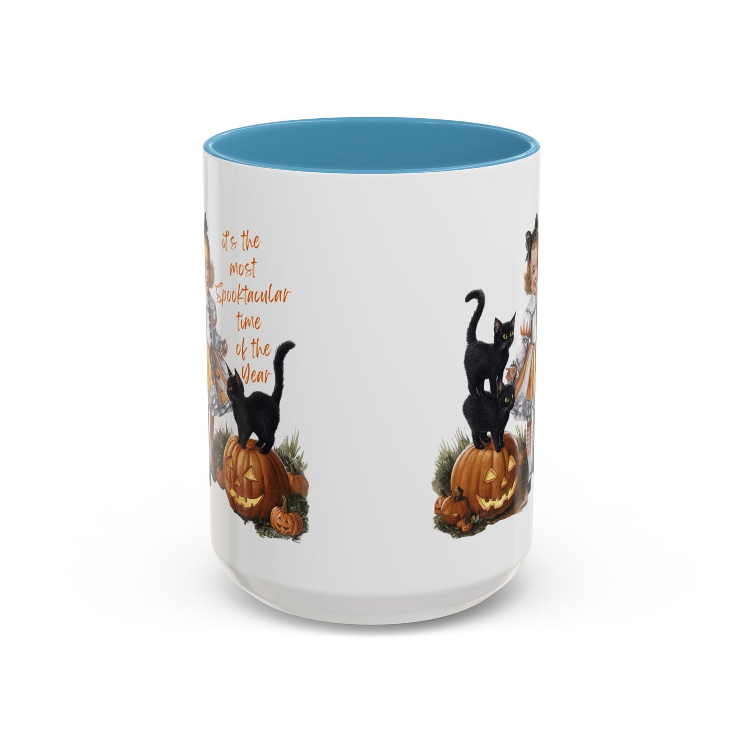 Most Spooktacular Time of the Year Mug | Vintage Halloween Girl with Black Cats and Pumpkins | Halloween Coffee Mug | Fall Drinkware