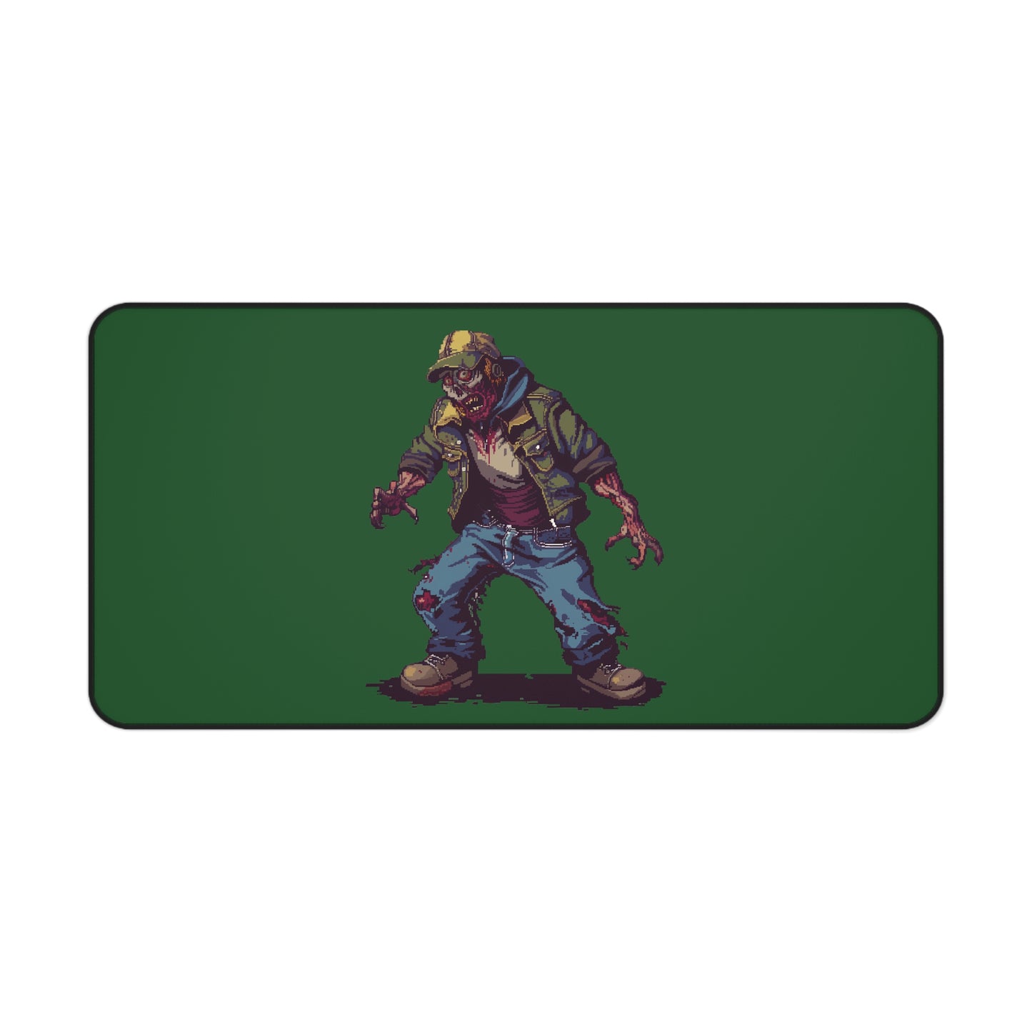 Zombie Gamer Desk Mat | Retro Pixel Art Mouse Pad | Neoprene | Anti-Slip | 3 Sizes