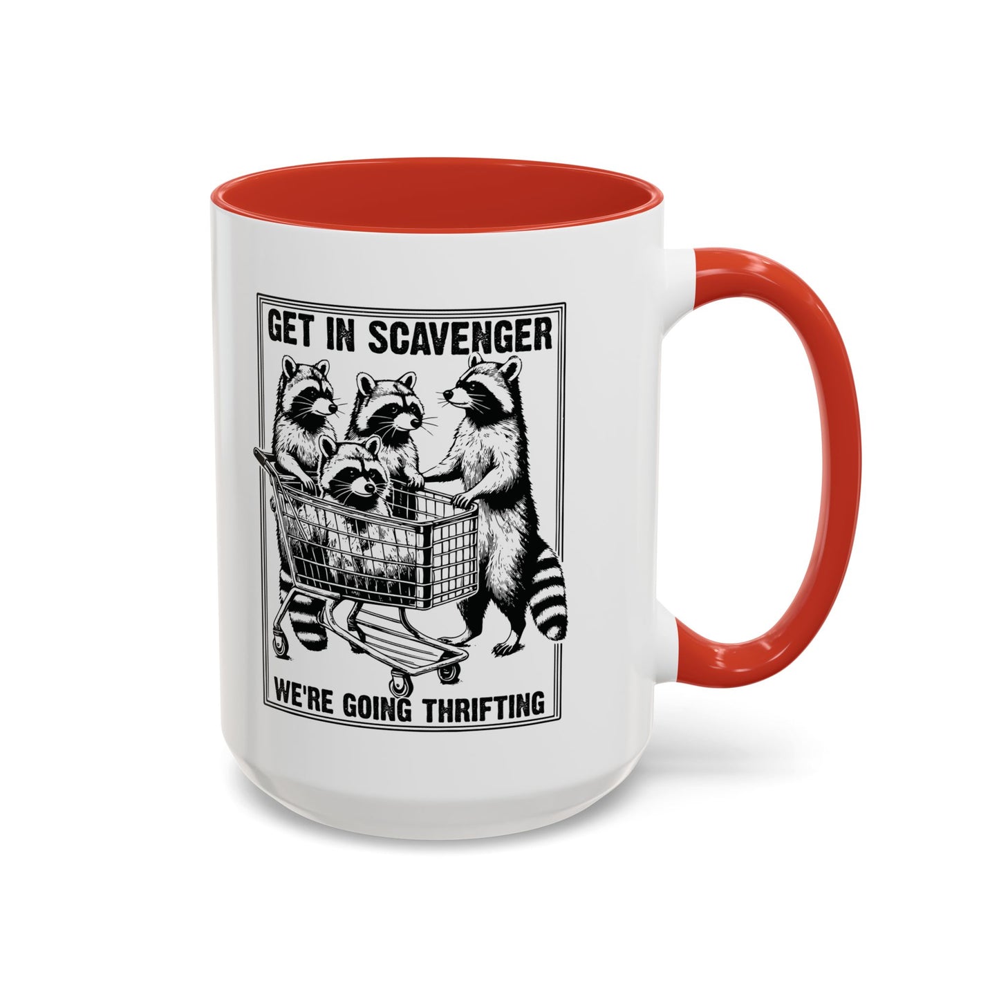 Get in Scavenger We're Going Thrifting Mug - Funny Raccoon Design - Perfect for Thrift Lovers