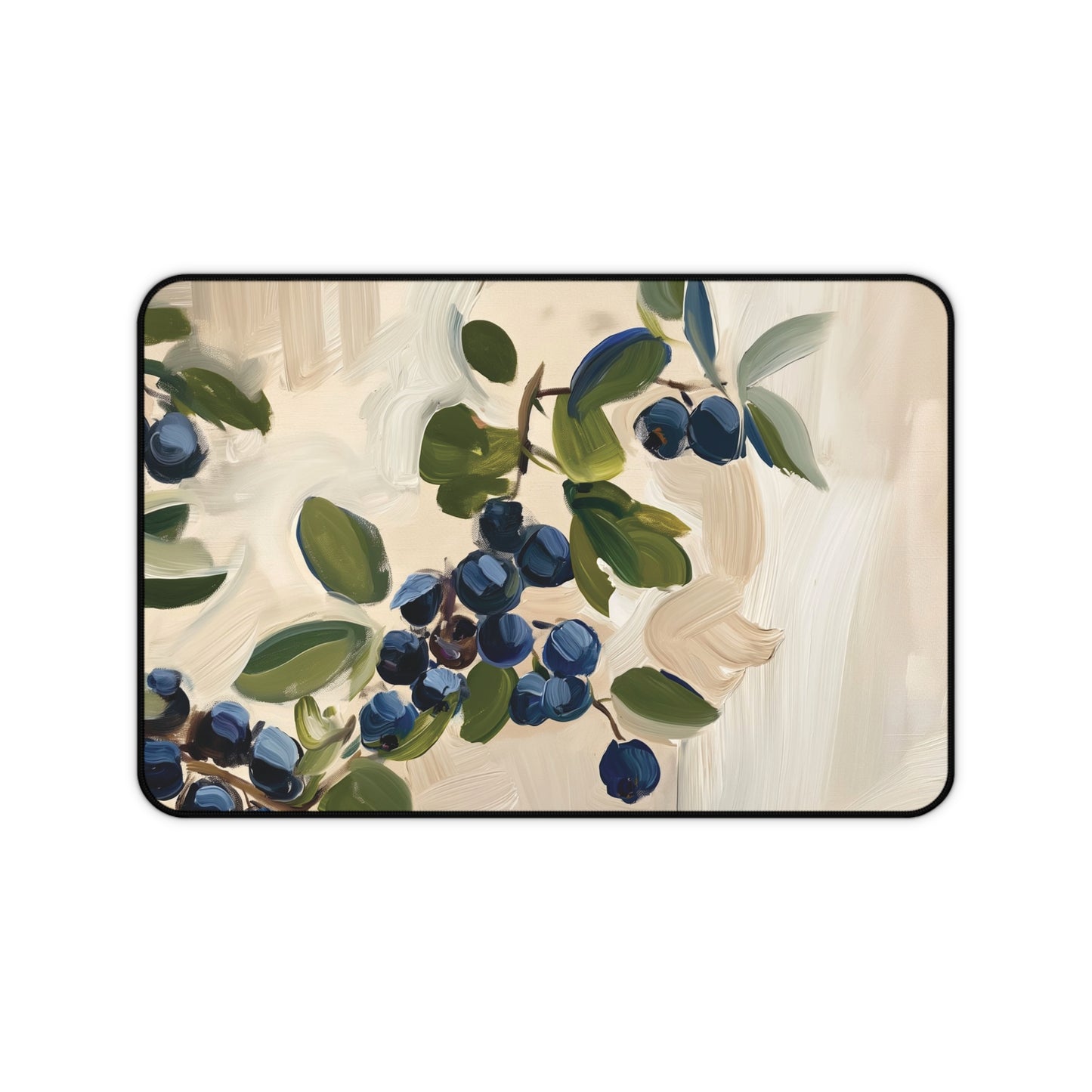 Blueberry Branch Desk Mat | Neoprene Mouse Pad | Anti-Slip Office Desk Mat | 3 Sizes Available