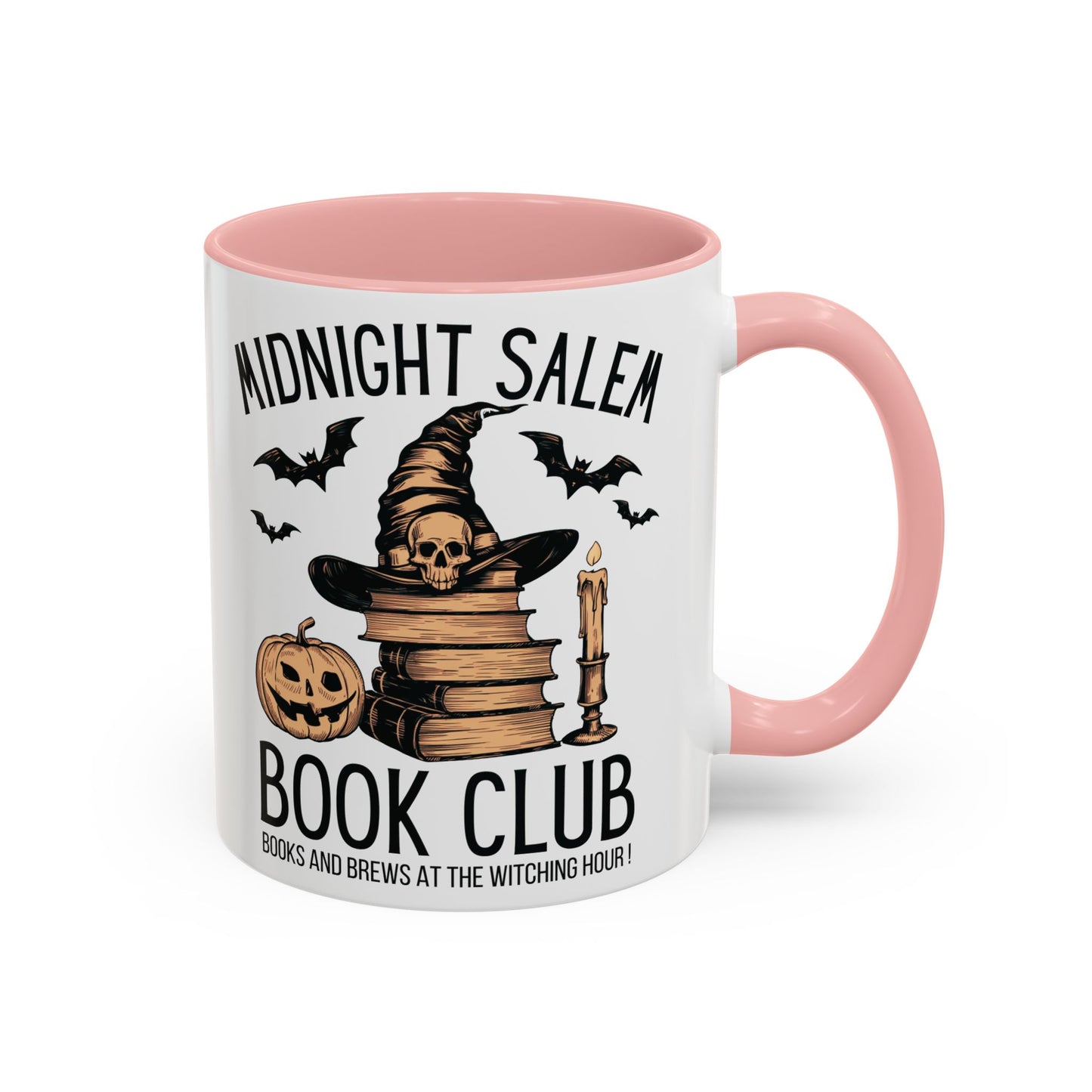 Midnight Salem Book Club Mug | Witchy Skull and Book Design | Halloween Coffee Mug | Spooky Fall Drinkware