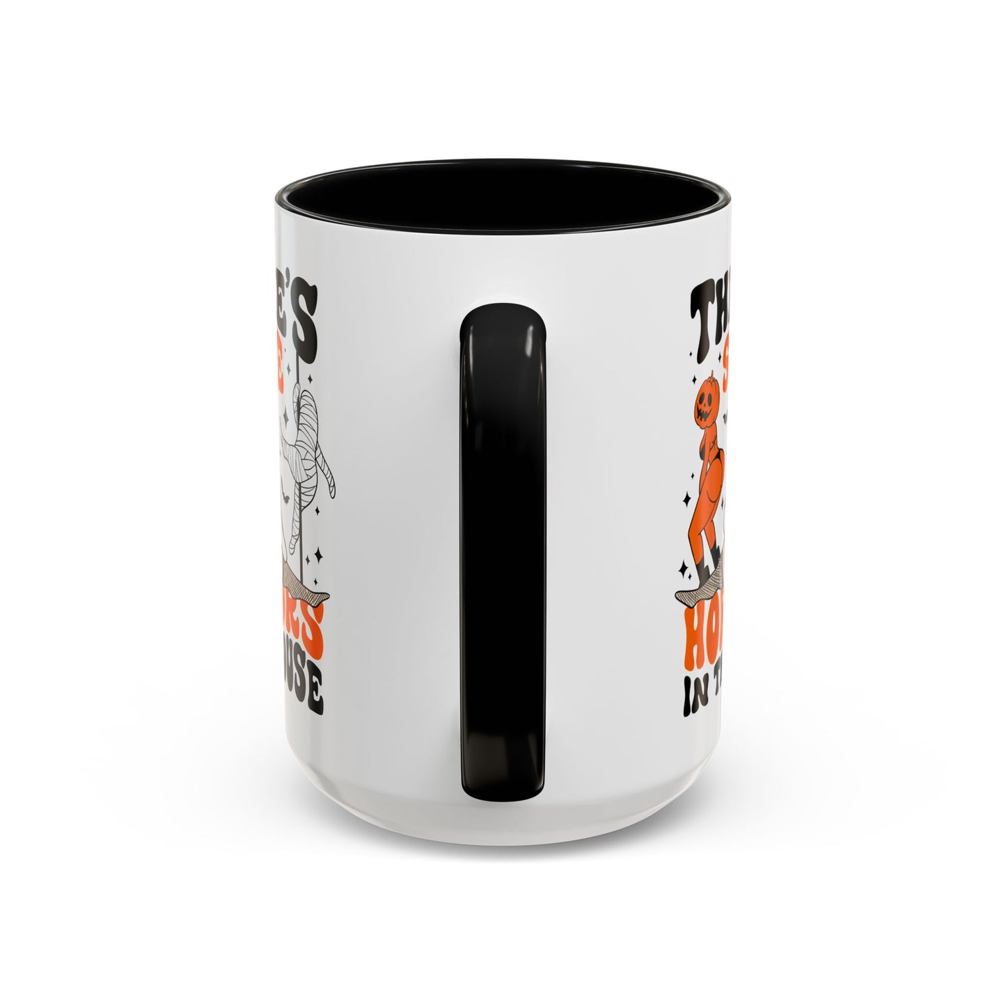 Theres Some Horrors in This House Funny Halloween Mug | 11oz and 15oz Ceramic Coffee Cup | Ghost and Pumpkin Design