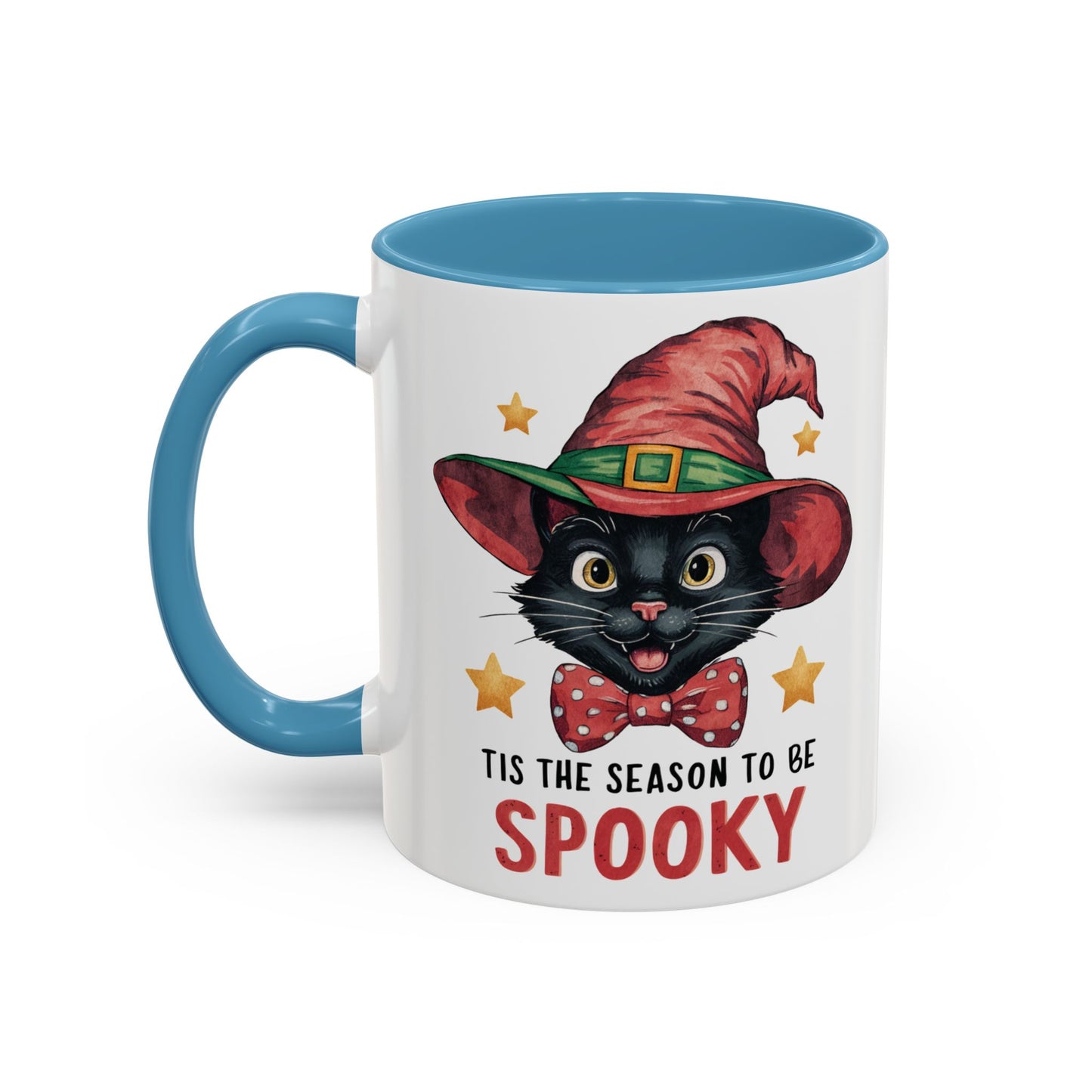 Tis the Season to Be Spooky Black Cat Mug | Halloween Cat in Witch Hat Design | Perfect Halloween Coffee Mug for Cat Lovers