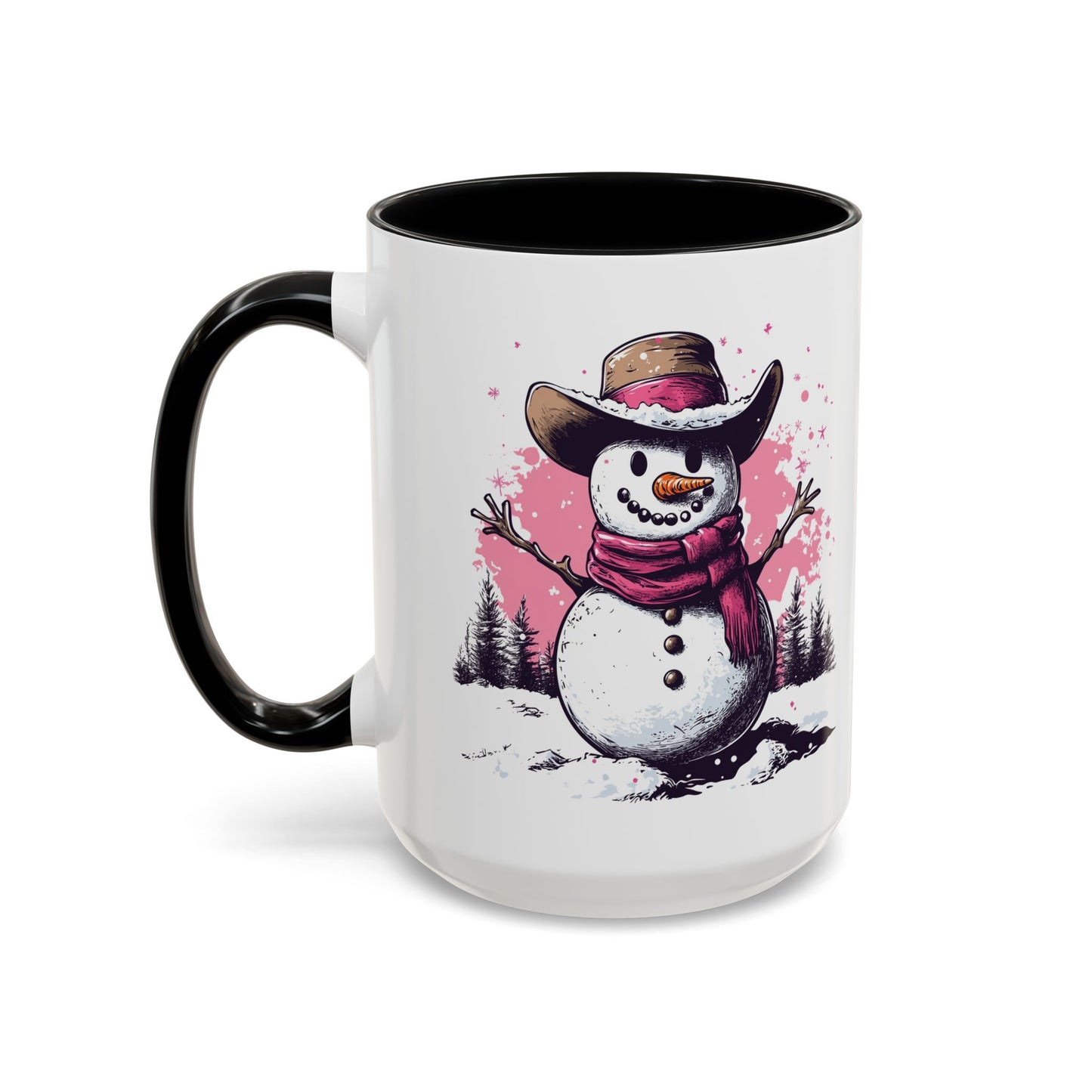 Cowboy Snowman Ceramic Mug - Festive Western Holiday Design - Perfect for Christmas and Winter Fun