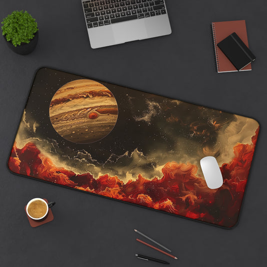 Jupiter Planet Computer Desk Mat | Cosmic Mouse Pad | Anti-Slip Neoprene Desk Mat for Home Office | 3 Sizes Available