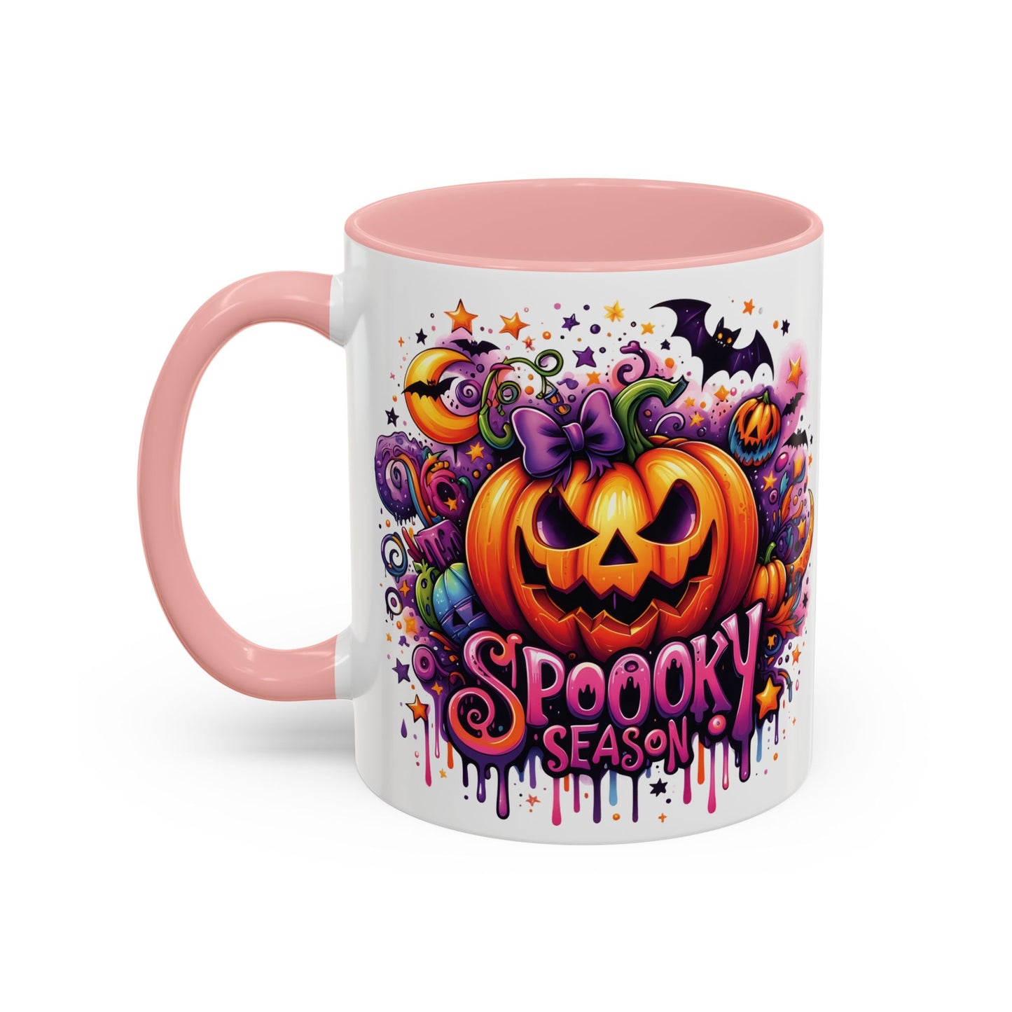 Spooky Season Halloween Mug | Colorful Jack-O'-Lantern Design | 11oz and 15oz Ceramic Coffee Cup