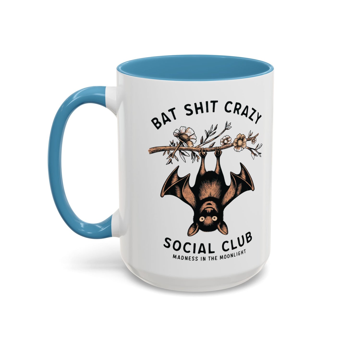 Bat Crazy Social Club Mug | Quirky Bat Design | Halloween Coffee Mug | Funny Halloween Drinkware