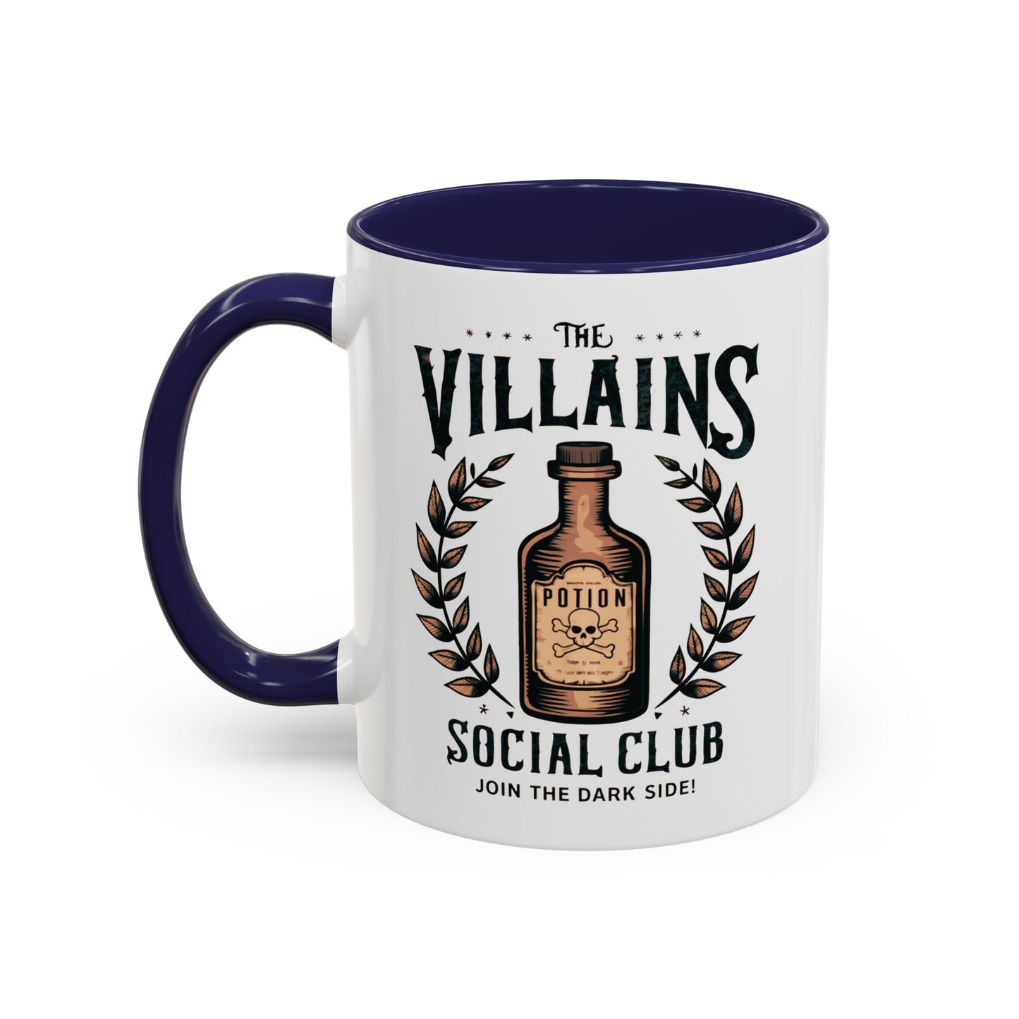 Villains Social Club Mug | Halloween Potion Bottle Design | Join the Dark Side Coffee Mug | Spooky Fall Drinkware