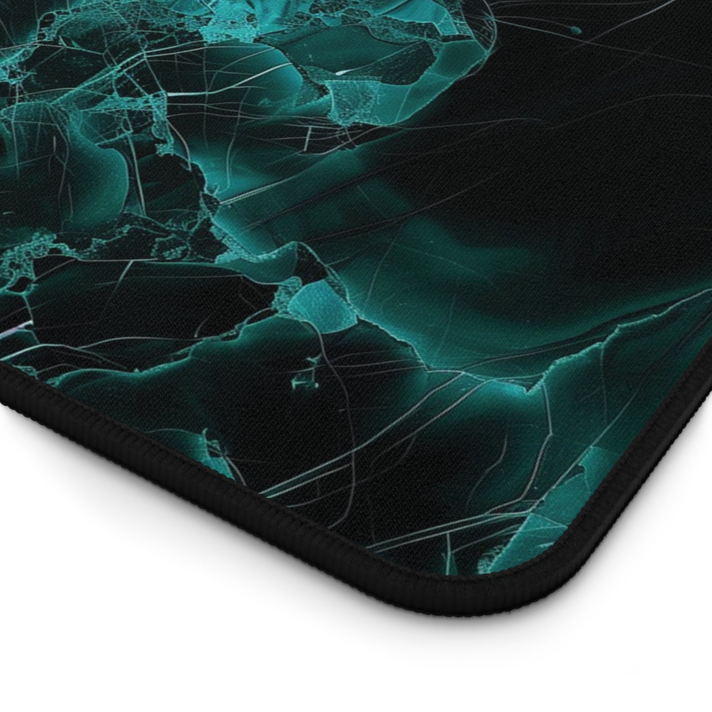 Emerald Marble Desk Mat | Dark Green Swirl Design | Neoprene | Anti-Slip | 3 Sizes | Office Decor