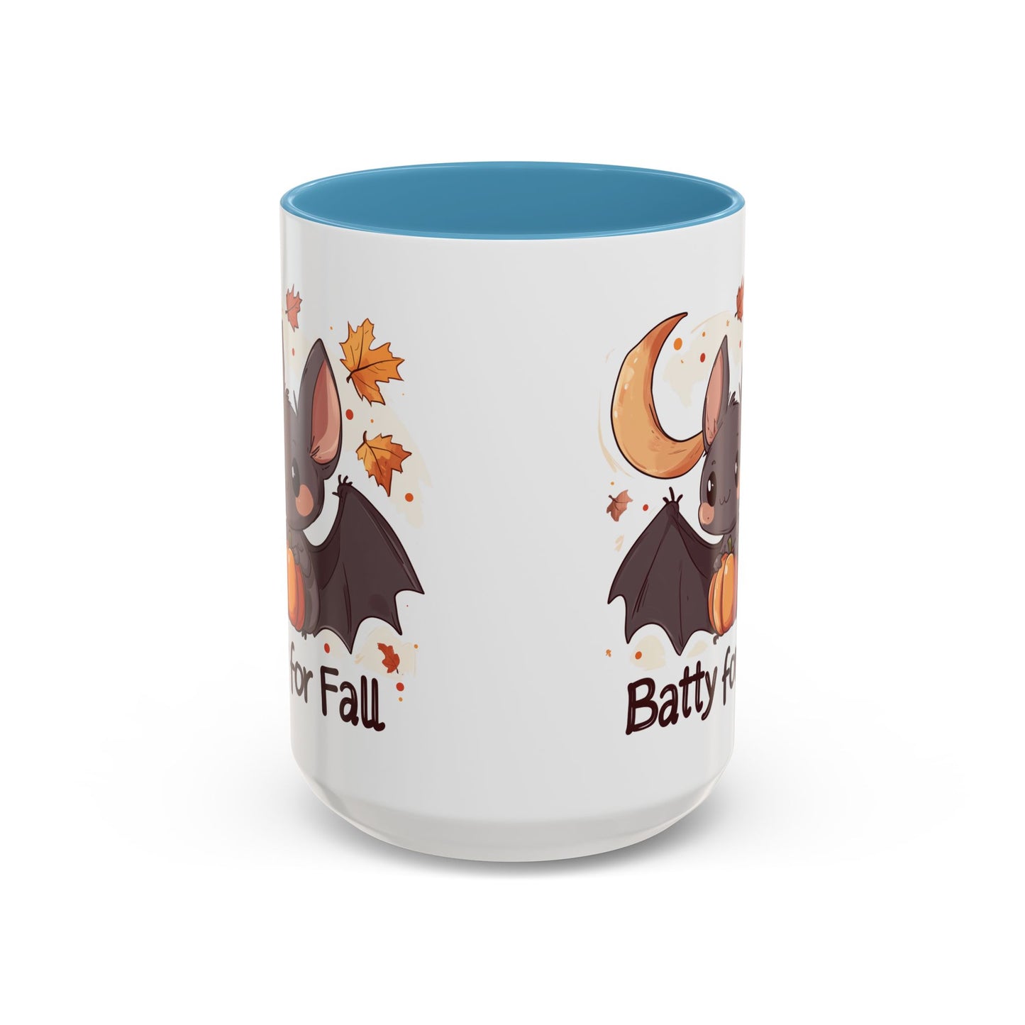 Batty for Fall Ceramic Mug - Adorable Bat and Pumpkin Design - Perfect for Halloween and Autumn Lovers