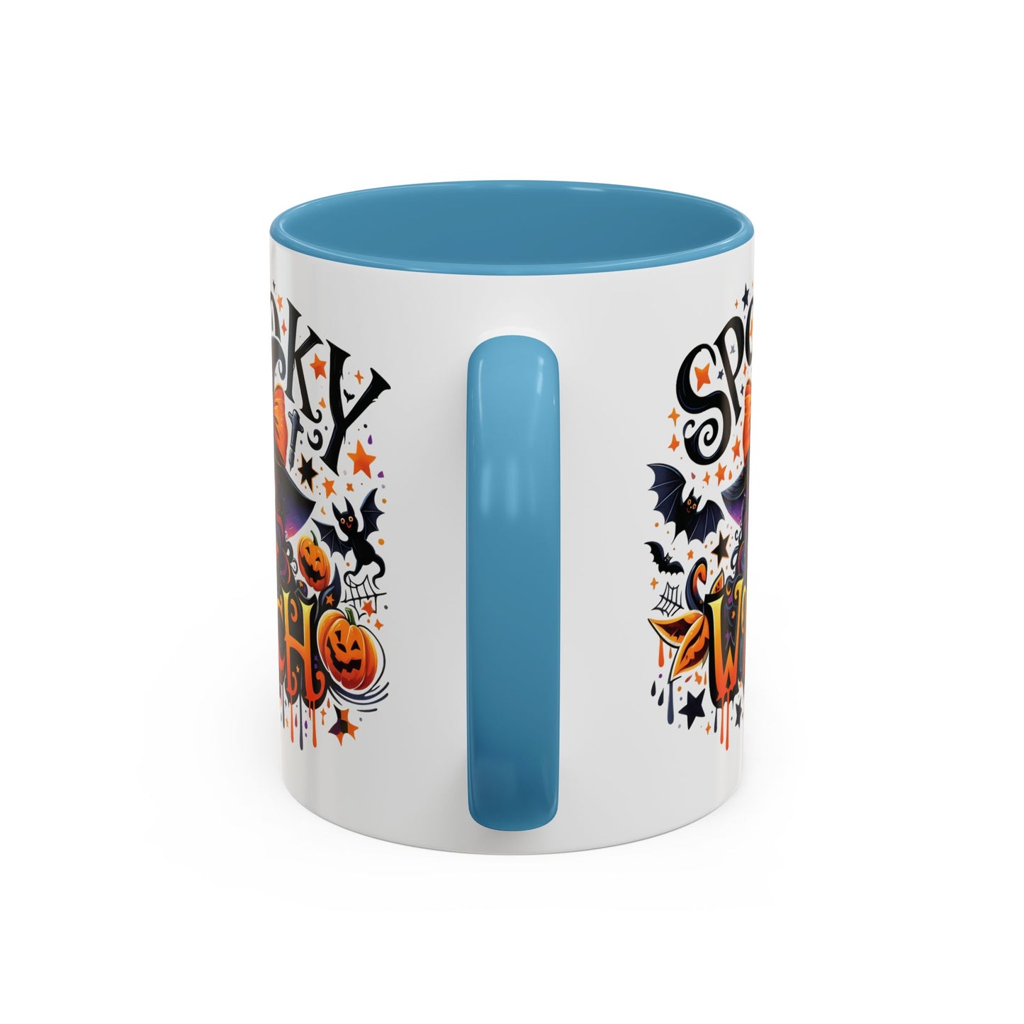 Spooky Witch Halloween Mug | Colorful Witch and Pumpkin Design | 11oz and 15oz Ceramic Coffee Cup