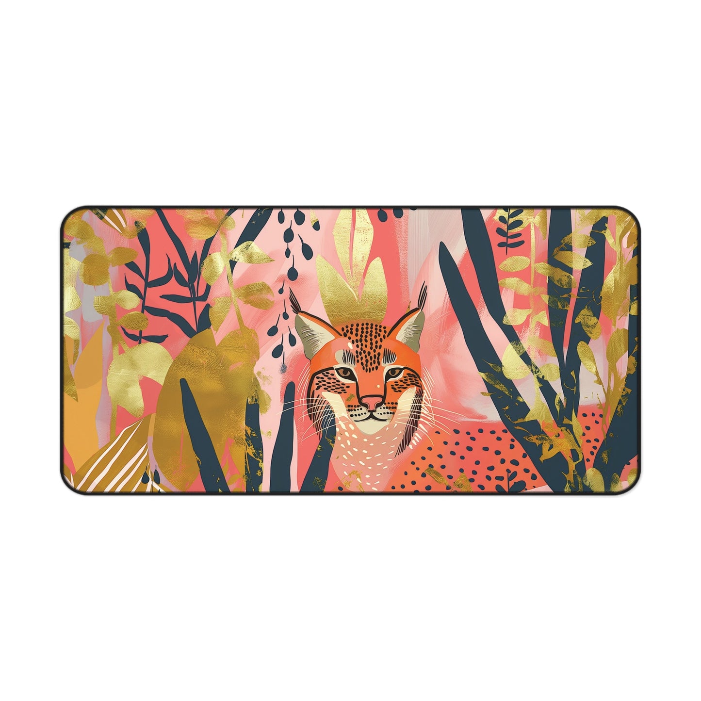 Leopard Jungle Desk Mat | Neoprene Mouse Pad | Anti-Slip Office Desk Mat | 3 Sizes Available