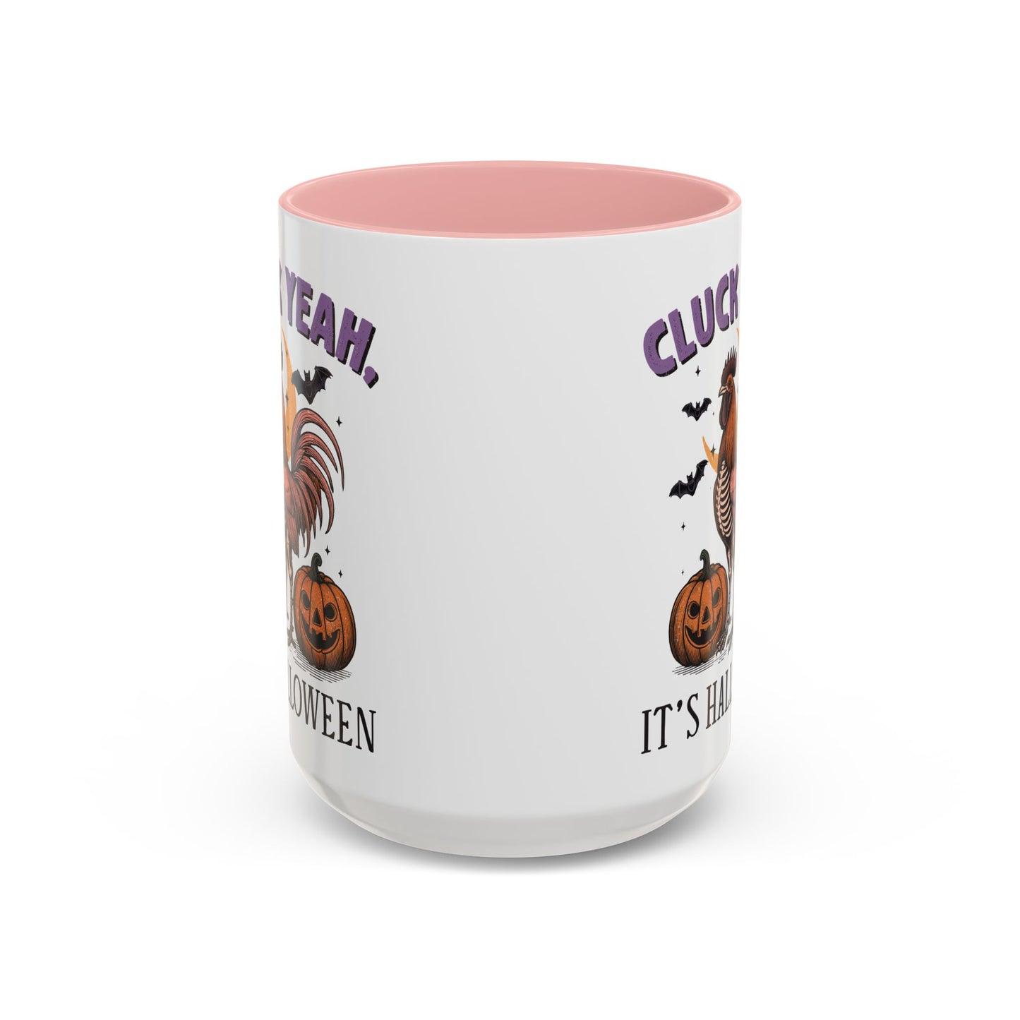 Cluck Yeah, It's Halloween Mug | Funny Rooster Halloween Coffee Cup | Spooky Chicken Design