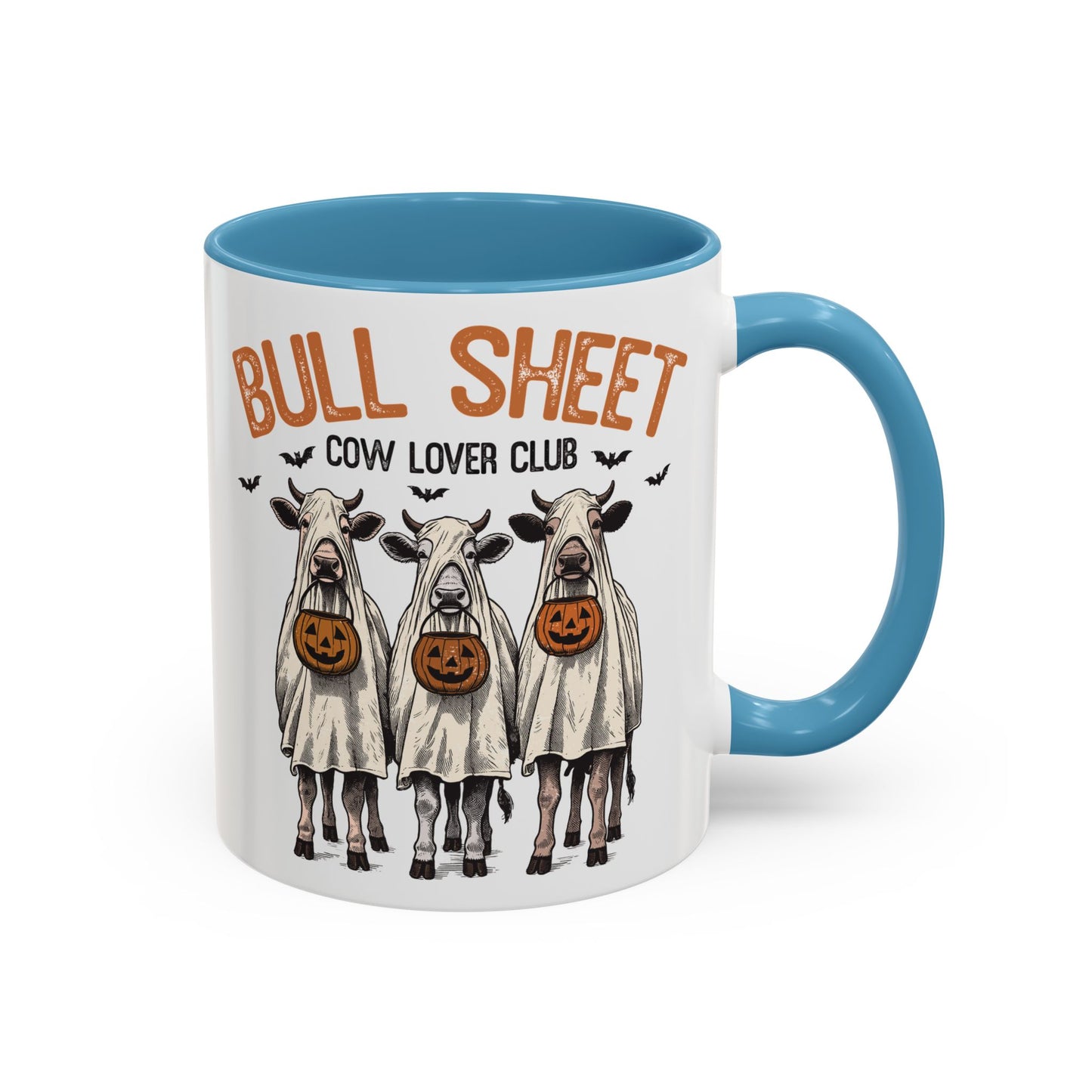 Bull Sheet Cow Lover Club Mug | Halloween Cow Design | Funny Ghost Cows Coffee Cup