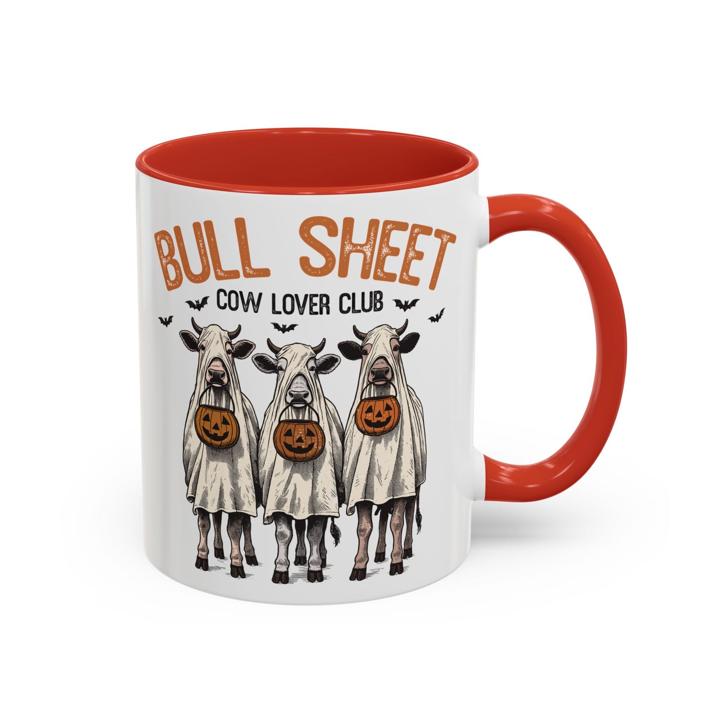 Bull Sheet Cow Lover Club Mug | Halloween Cow Design | Funny Ghost Cows Coffee Cup