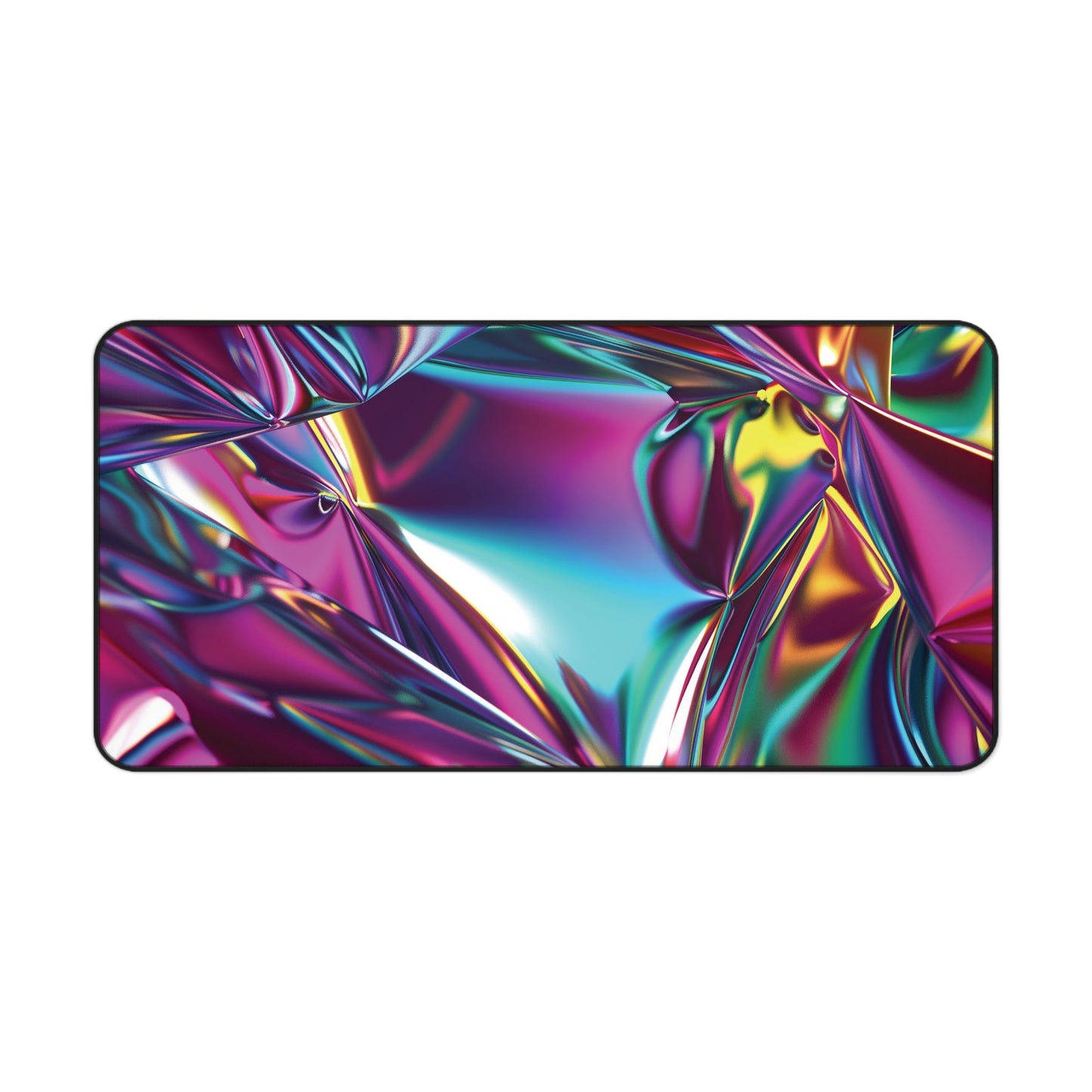 Holographic Metallic Desk Mat | Vibrant Neoprene Mouse Pad | Anti-Slip Office Desk Mat | 3 Sizes Available