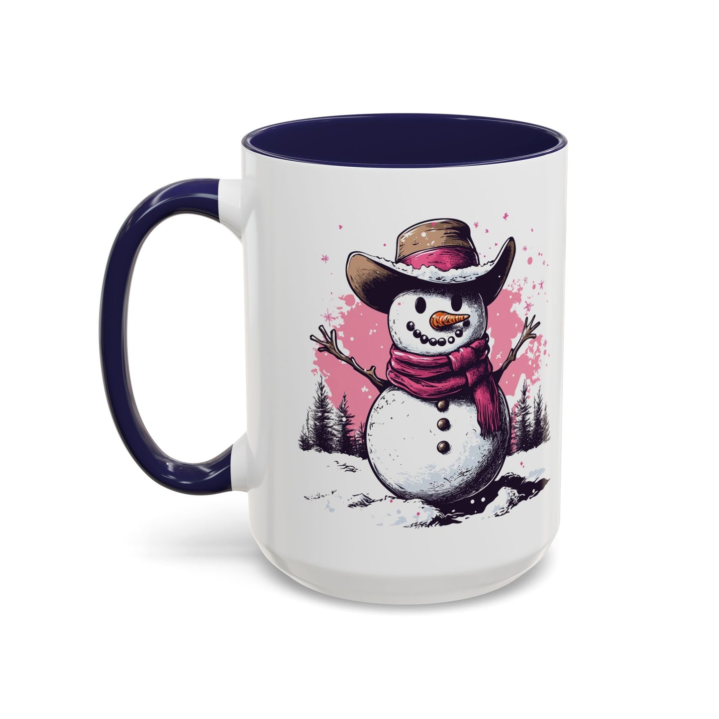 Cowboy Snowman Ceramic Mug - Festive Western Holiday Design - Perfect for Christmas and Winter Fun