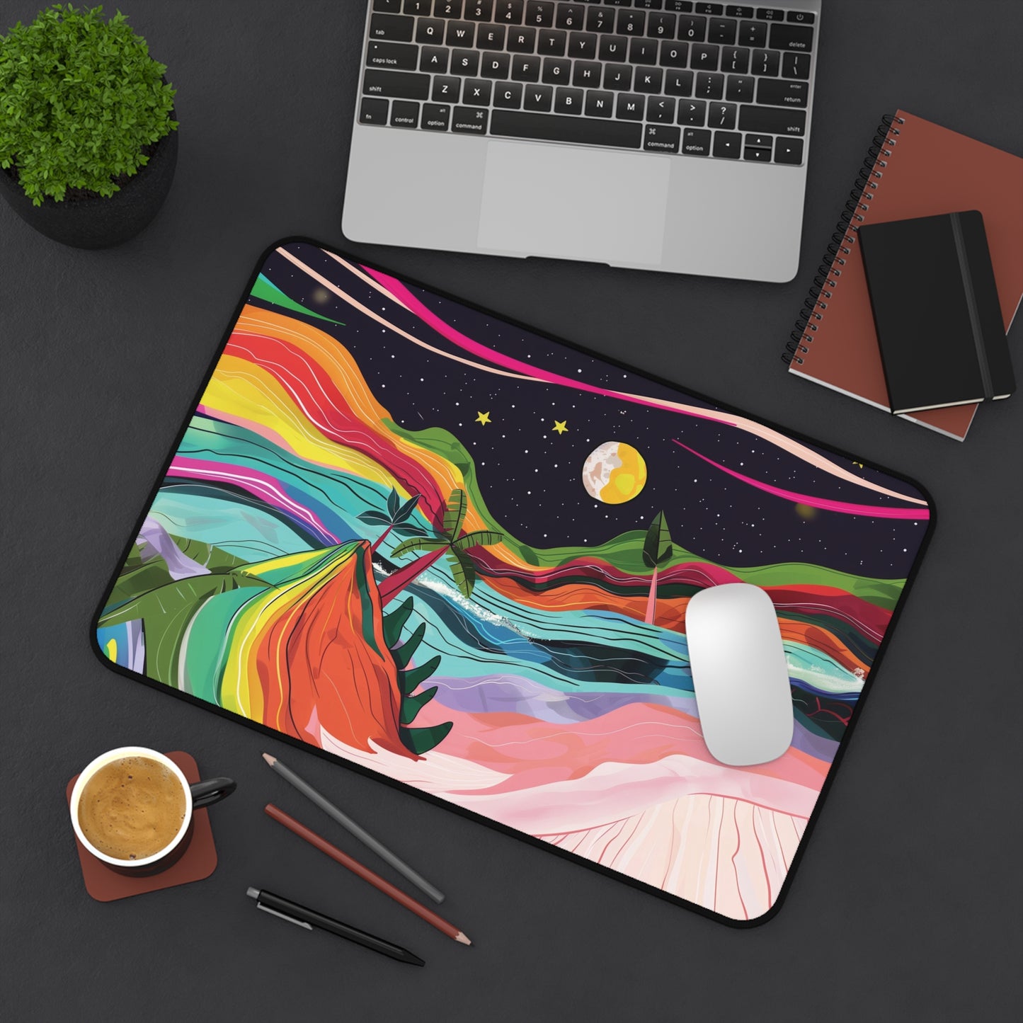 Colorful Landscape Desk Mat | Gaming Mouse Pad | Neoprene | Anti-Slip | 3 Sizes Available