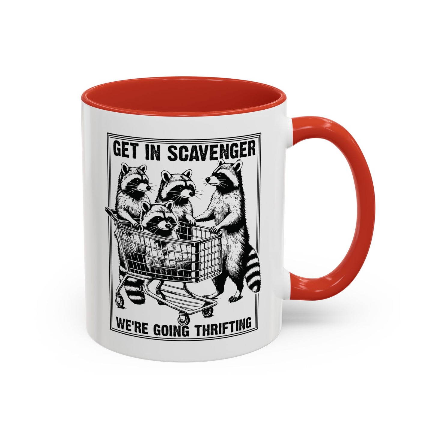 Get in Scavenger We're Going Thrifting Mug - Funny Raccoon Design - Perfect for Thrift Lovers