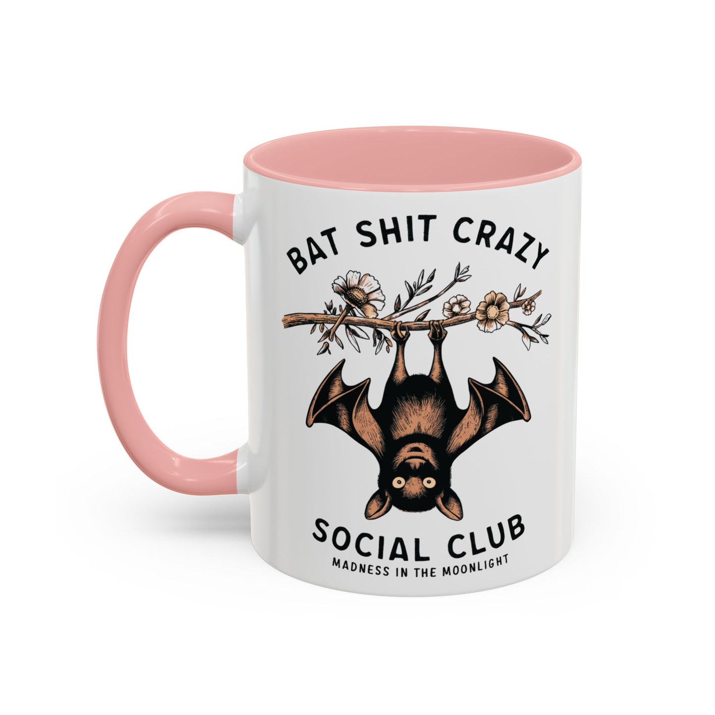 Bat Crazy Social Club Mug | Quirky Bat Design | Halloween Coffee Mug | Funny Halloween Drinkware