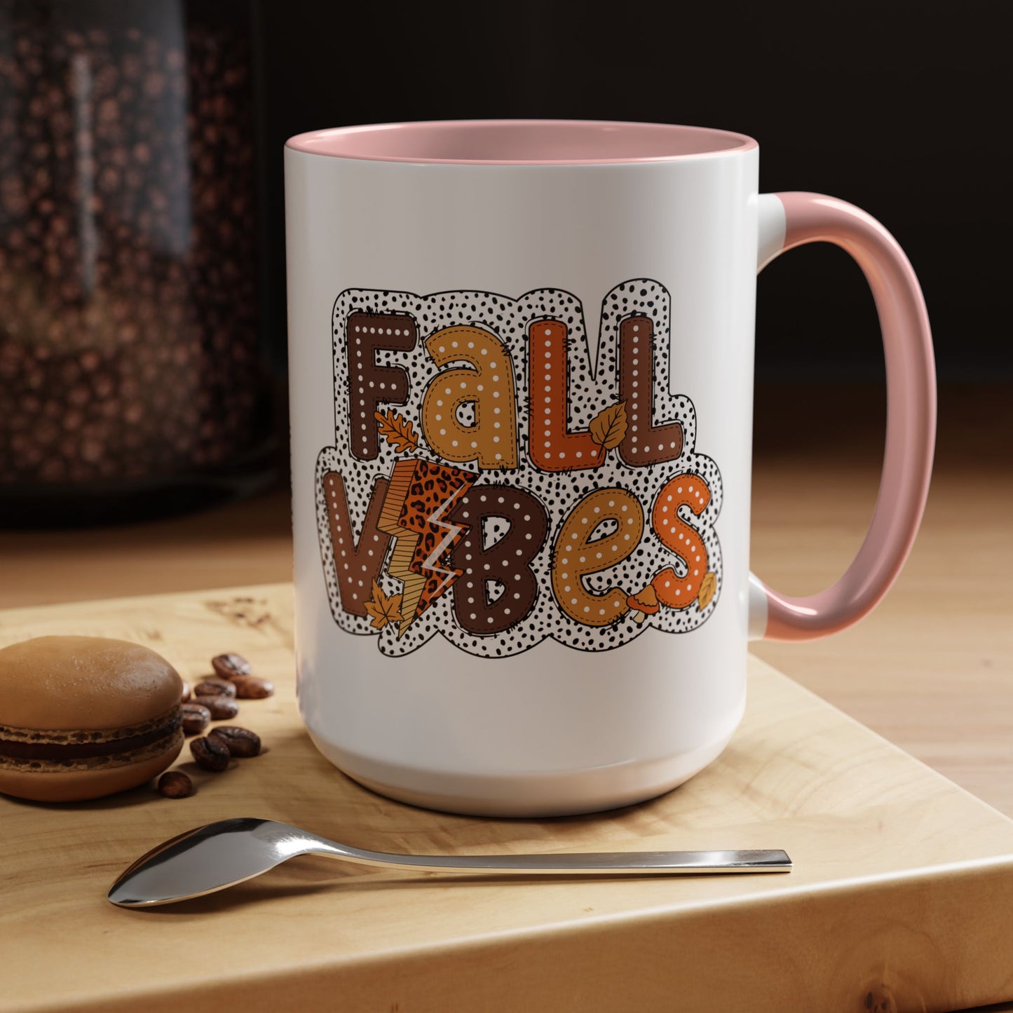 Fall Vibes Autumn Mug | 11oz and 15oz Ceramic Coffee Cup | Cozy and Colorful Fall Design