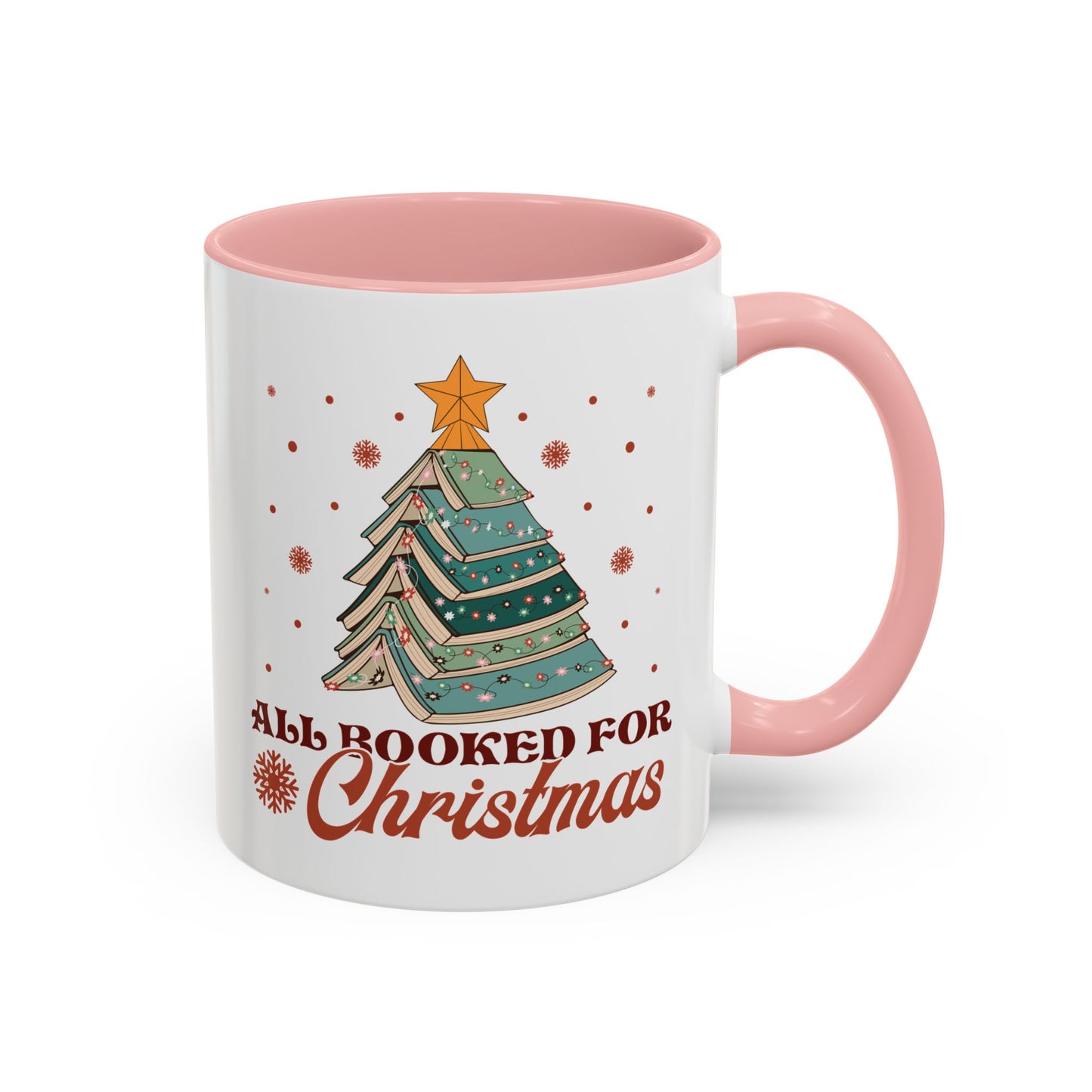 All Booked for Christmas Mug - Festive Book Lovers Christmas Tree Design - Perfect for Readers