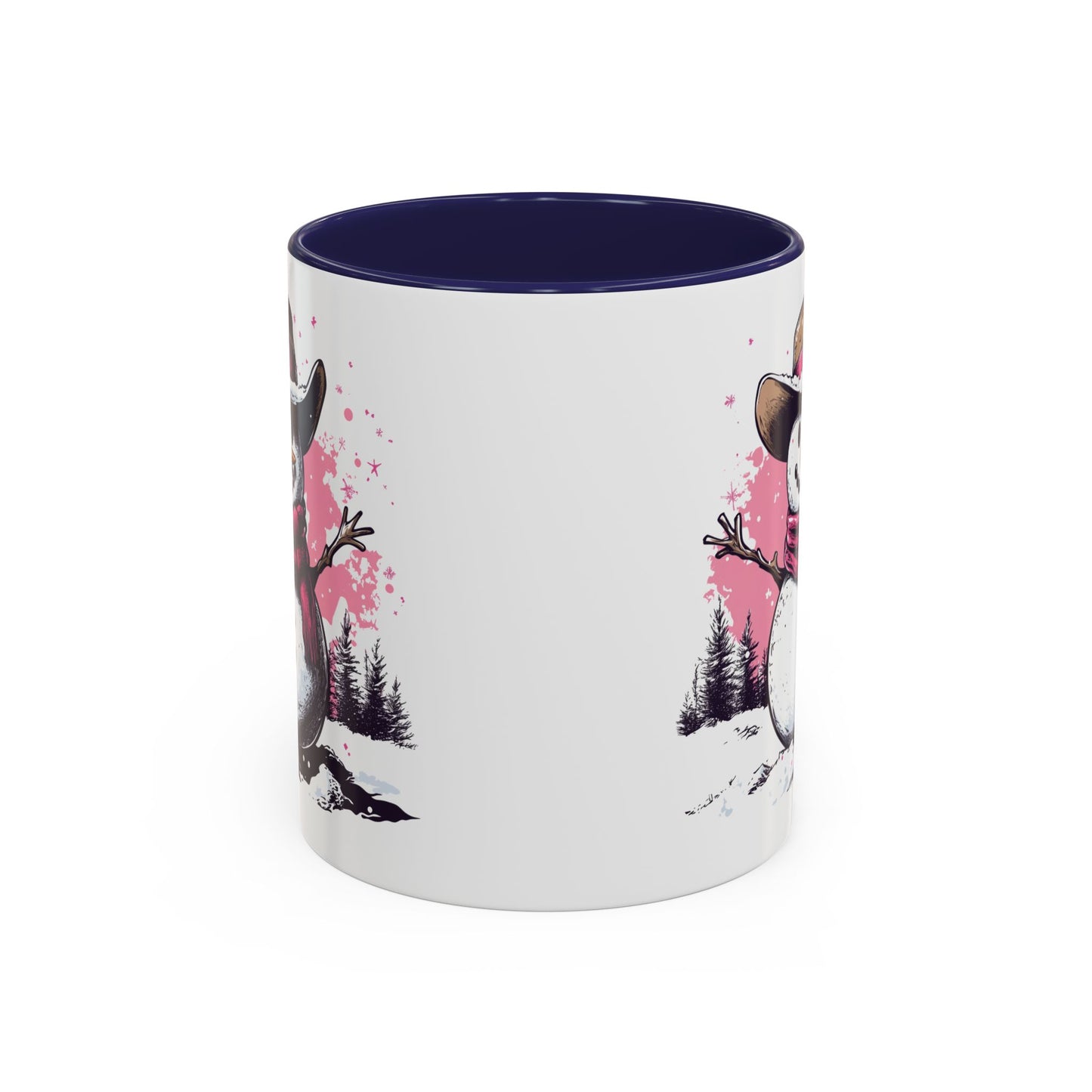 Cowboy Snowman Ceramic Mug - Festive Western Holiday Design - Perfect for Christmas and Winter Fun