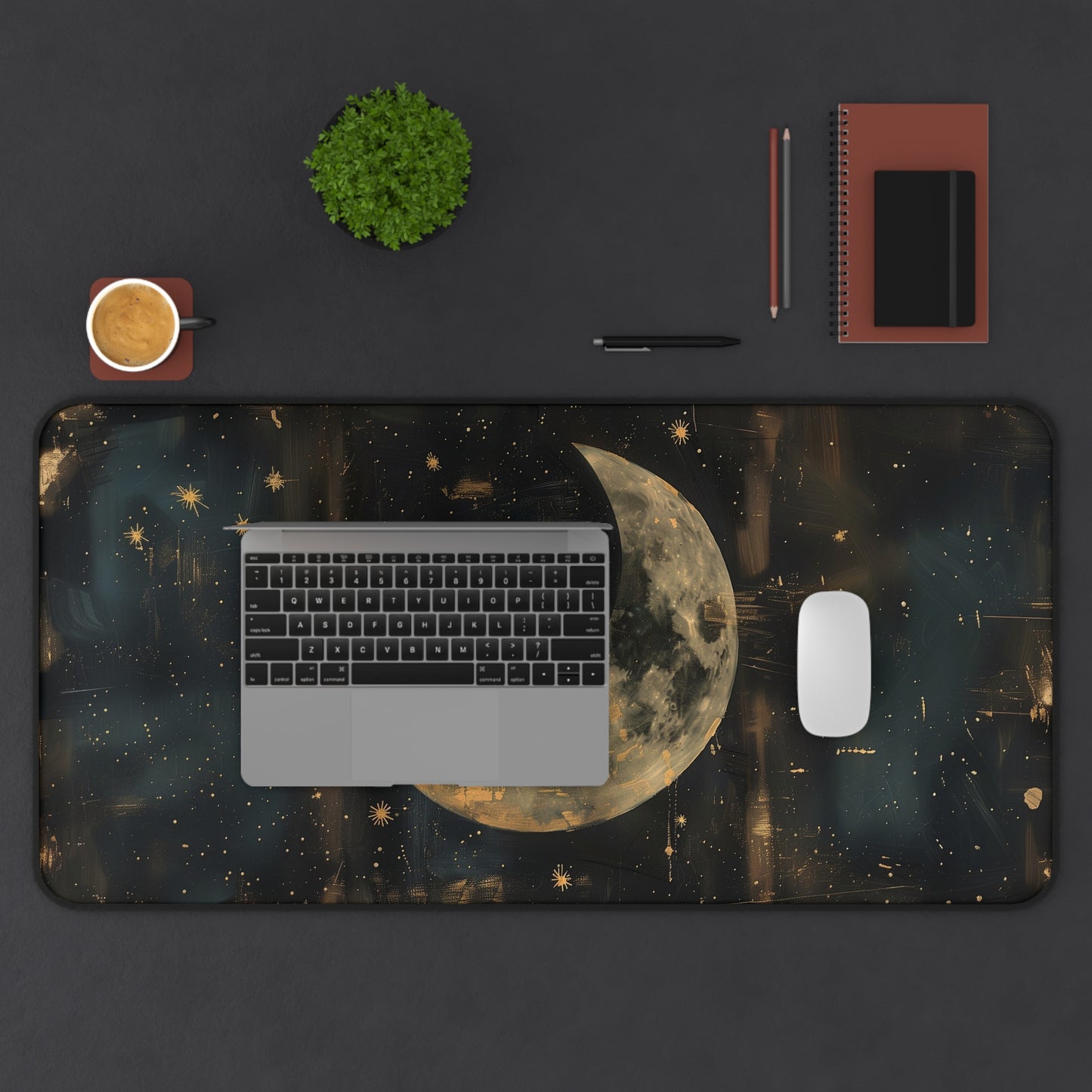 Celestial Moon Desk Mat | Gaming Mouse Pad | Neoprene | Anti-Slip | 3 Sizes Available