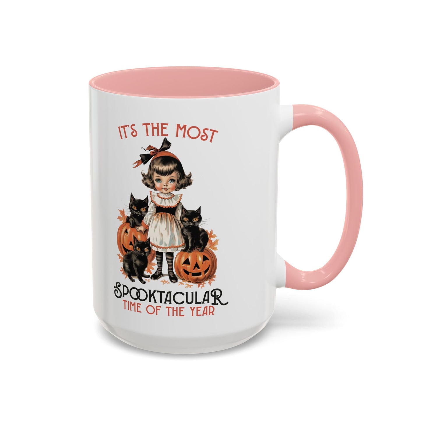 Spooktacular Time of the Year Halloween Mug | Vintage Black Cat and Doll Design | Halloween Coffee Mug | Fall Drinkware