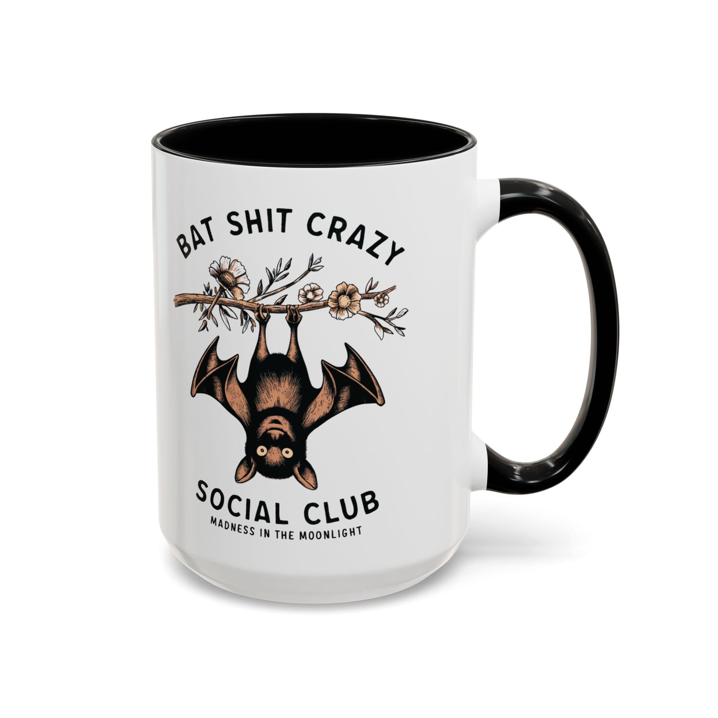 Bat Crazy Social Club Mug | Quirky Bat Design | Halloween Coffee Mug | Funny Halloween Drinkware