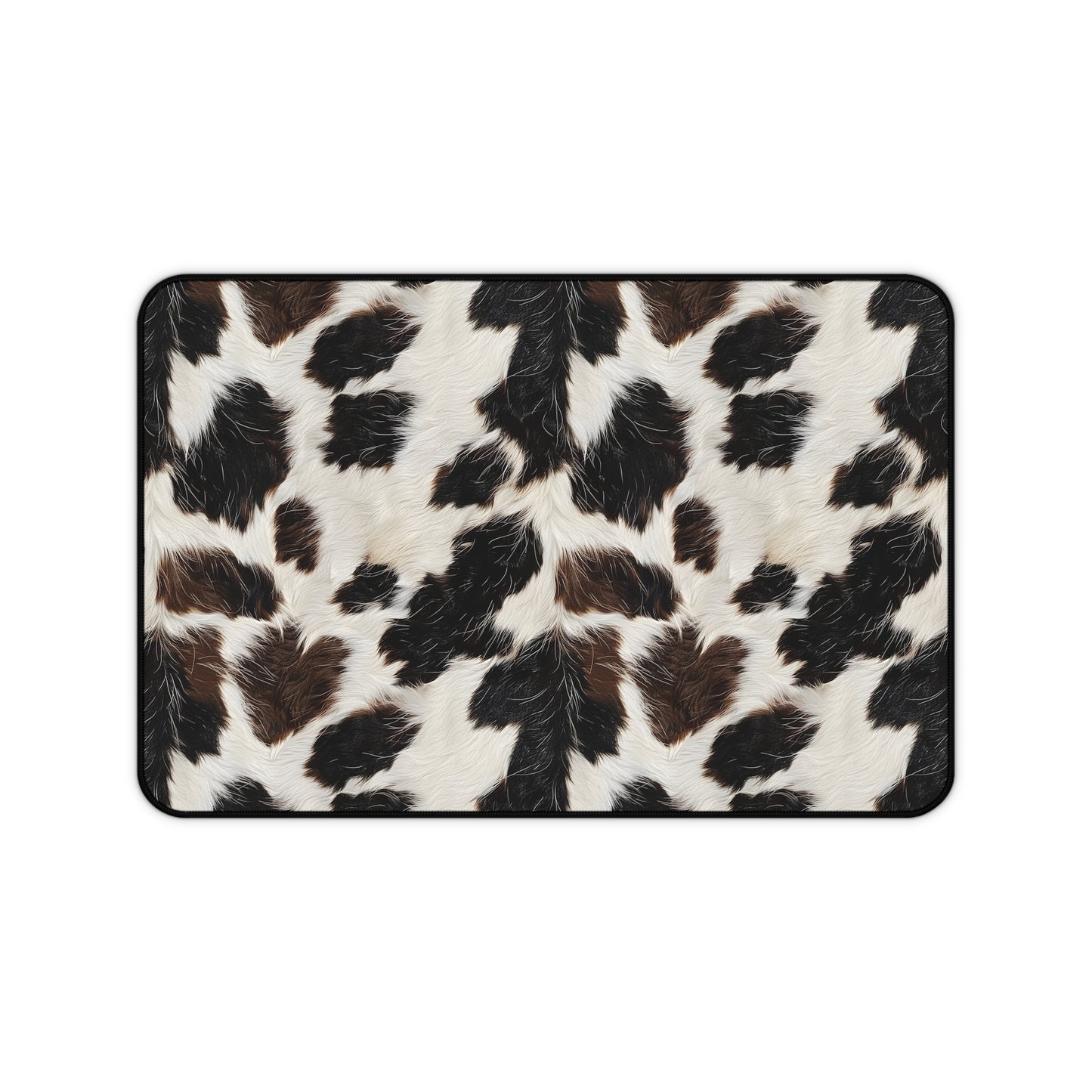 Cow Print Desk Mat - Customizable Neoprene Anti-Slip Mouse Pad - Rustic Office Decor - Available in 3 Sizes - Farmhouse Chic Desk Accessory