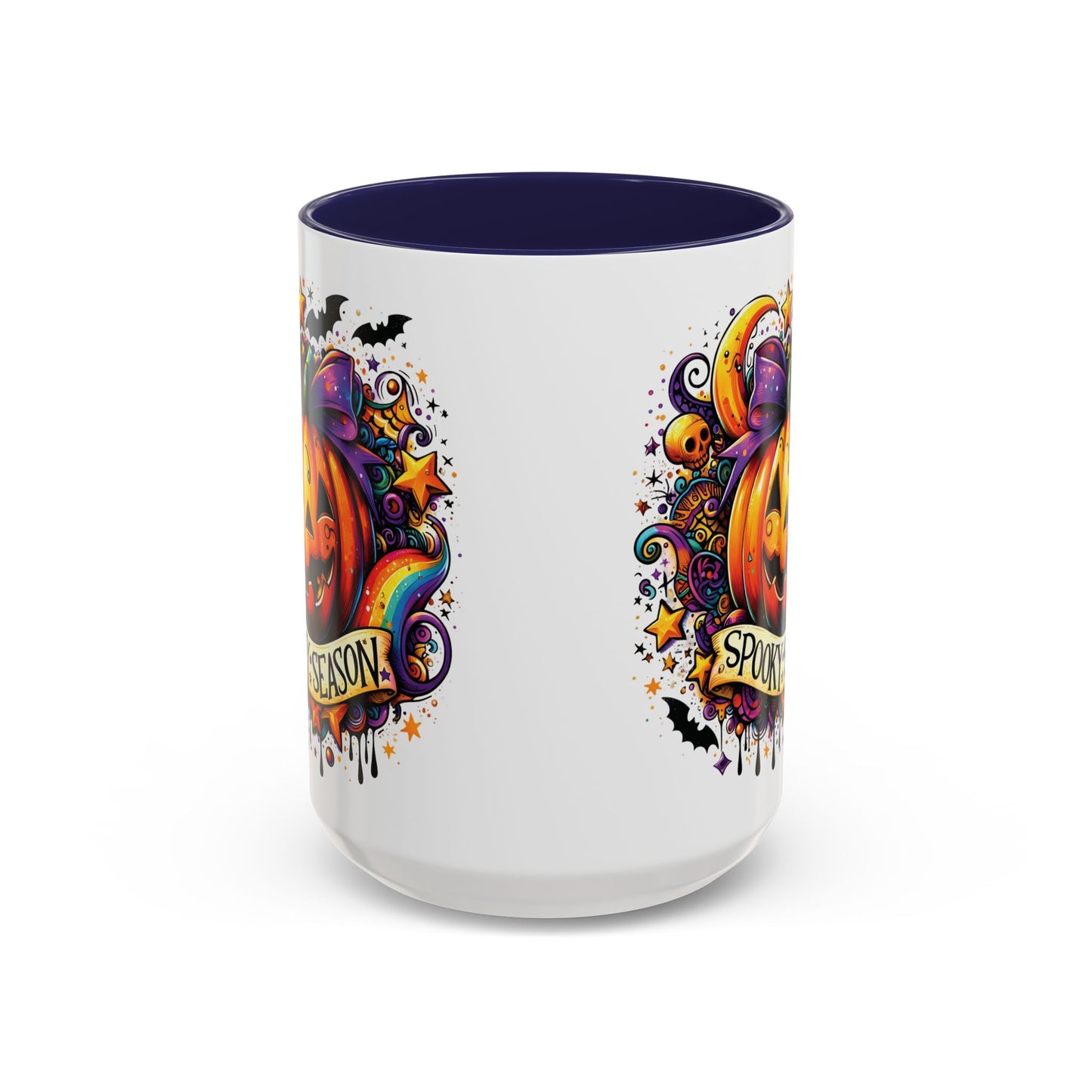 Spooky Season Halloween Mug | Colorful Pumpkin Design | 11oz and 15oz Ceramic Coffee Cup