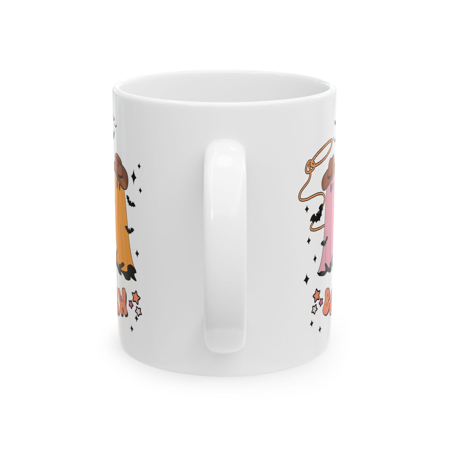 Boo Haw Ghost Mug | Cowboy Halloween Coffee Cup | Western Spooky Mug