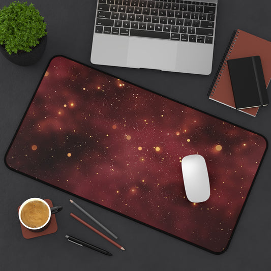 Galaxy Stars Computer Desk Mat | Customizable Nebula Mouse Pad | Anti-Slip Neoprene Desk Mat for Home Office | 3 Sizes Available