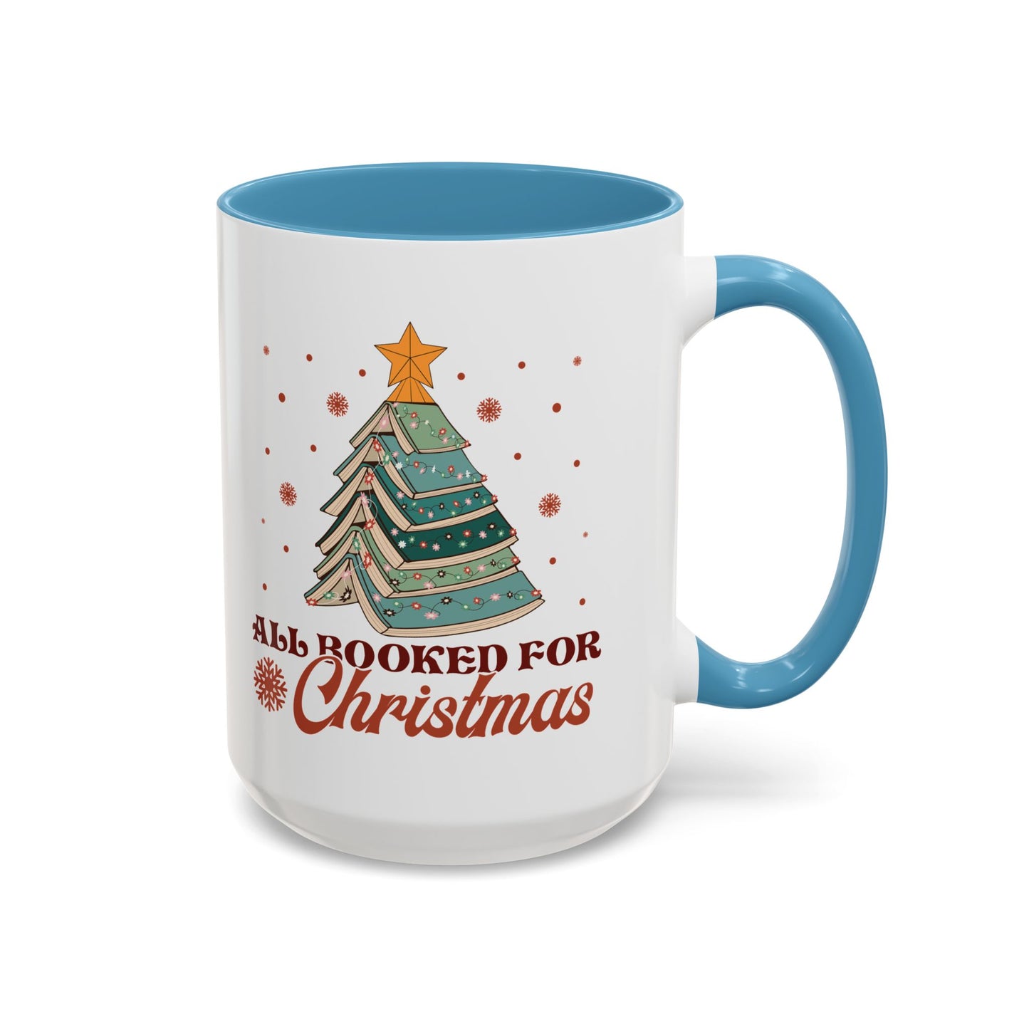 All Booked for Christmas Mug - Festive Book Lovers Christmas Tree Design - Perfect for Readers