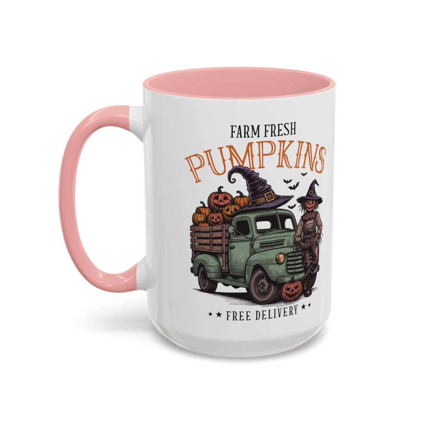 Farm Fresh Pumpkins Mug | Vintage Truck Fall Mug | Halloween Pumpkin Patch Coffee Cup | 11oz and 15oz Ceramic Mug