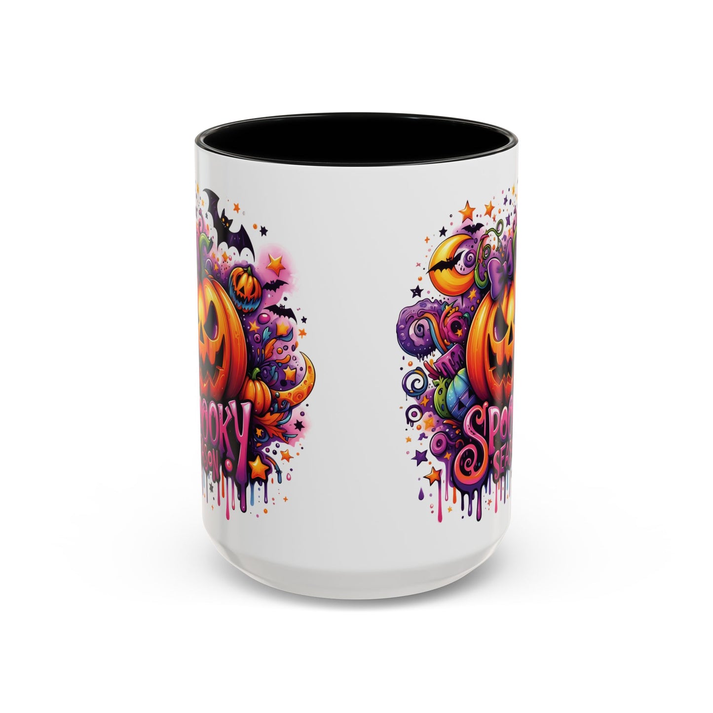 Spooky Season Halloween Mug | Colorful Jack-O'-Lantern Design | 11oz and 15oz Ceramic Coffee Cup