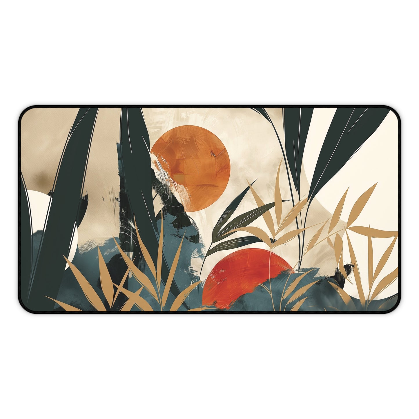 Abstract Tropical Desk Mat | Modern Neoprene | Anti-Slip | 3 Sizes | Stylish Office Decor