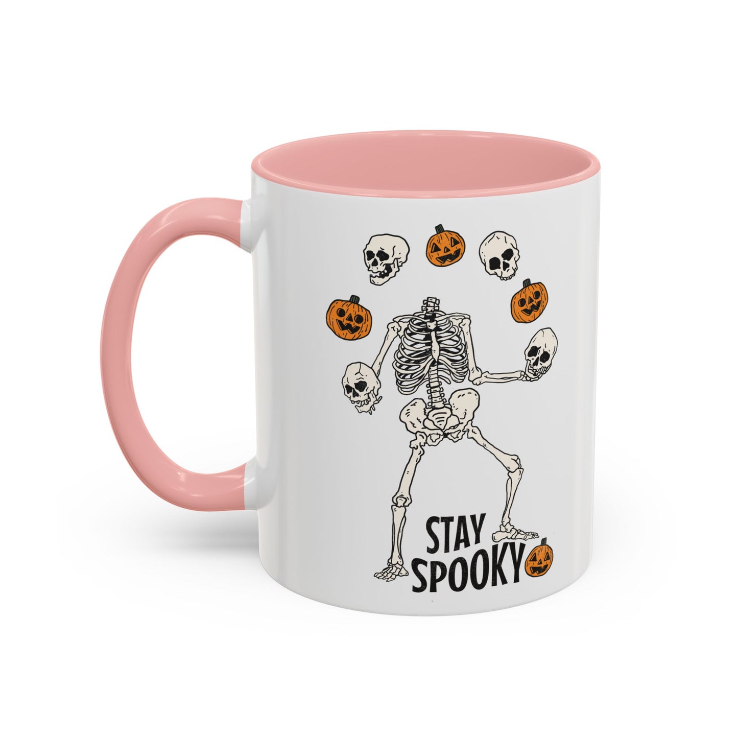 Stay Spooky Halloween Mug | Juggling Skeleton Design | Funny Halloween Coffee Mug | Fall Drinkware