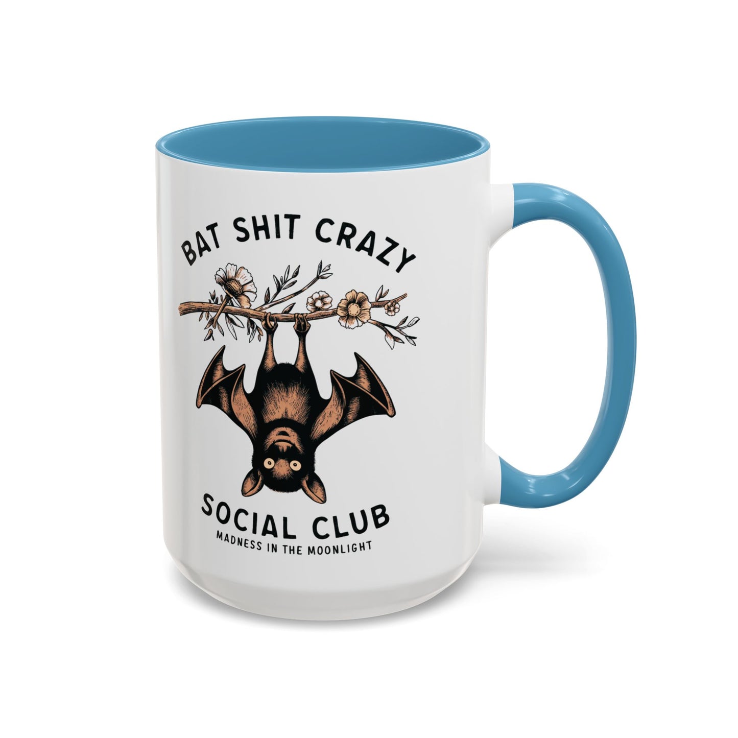 Bat Crazy Social Club Mug | Quirky Bat Design | Halloween Coffee Mug | Funny Halloween Drinkware