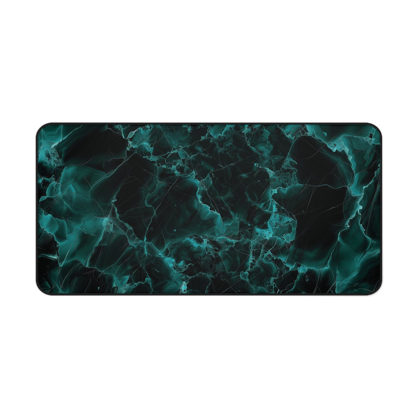 Emerald Marble Desk Mat | Dark Green Swirl Design | Neoprene | Anti-Slip | 3 Sizes | Office Decor