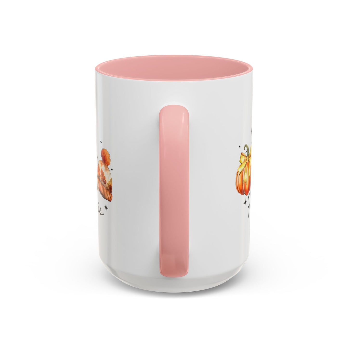 Fall Basic Autumn Mug | 11oz/15oz Ceramic Coffee Cup | Cozy Fall Essentials Design | Pink, Red, Black, Light Blue, or Navy Handle & Interior