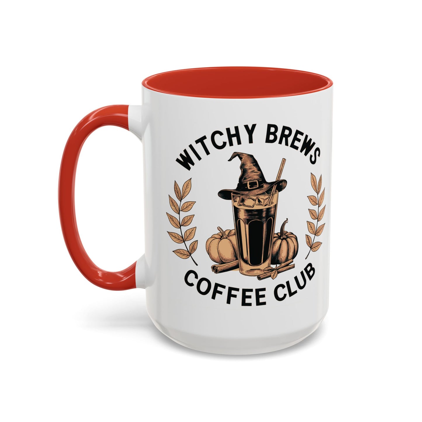 Witchy Brews Coffee Club Mug | Halloween Coffee Mug | Witch Hat and Pumpkin Design | Spooky Fall Drinkware