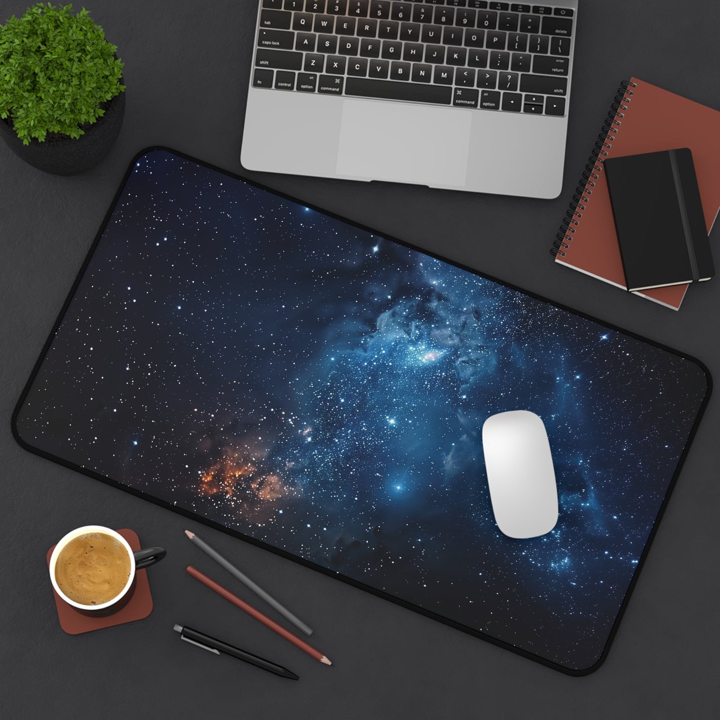 Galaxy Desk Mat | Cosmic Starfield Design | Gaming & Office Decor | Neoprene | Anti-Slip | 3 Sizes